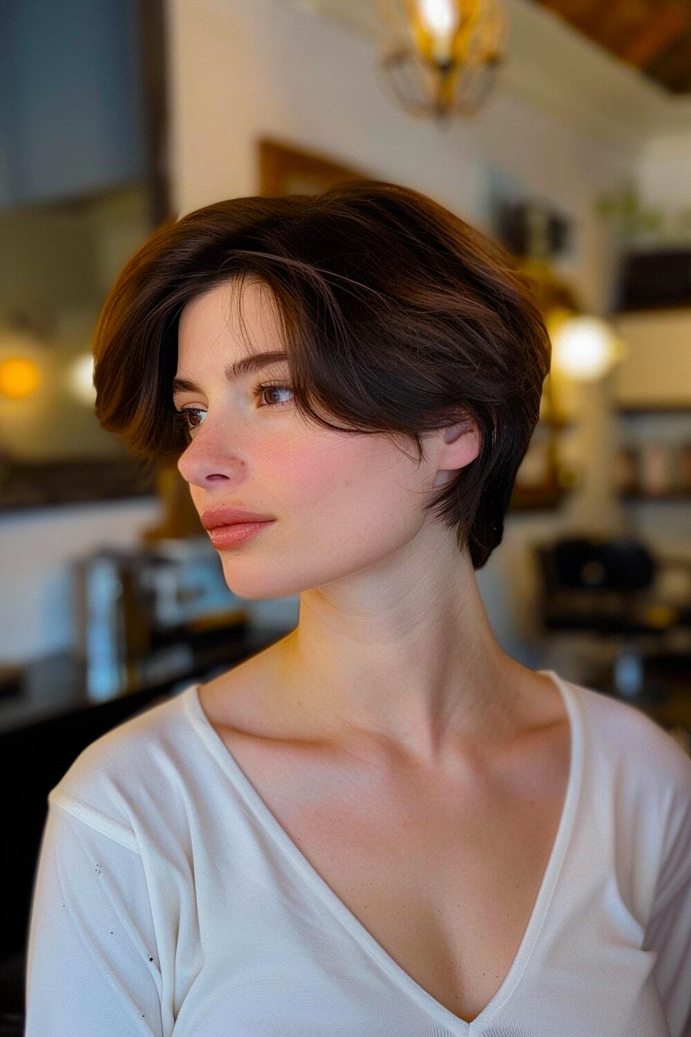 Aesthetic ear-length bob hairstyle