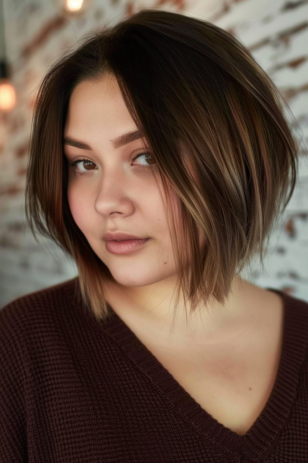 Angled bob with subtle highlights