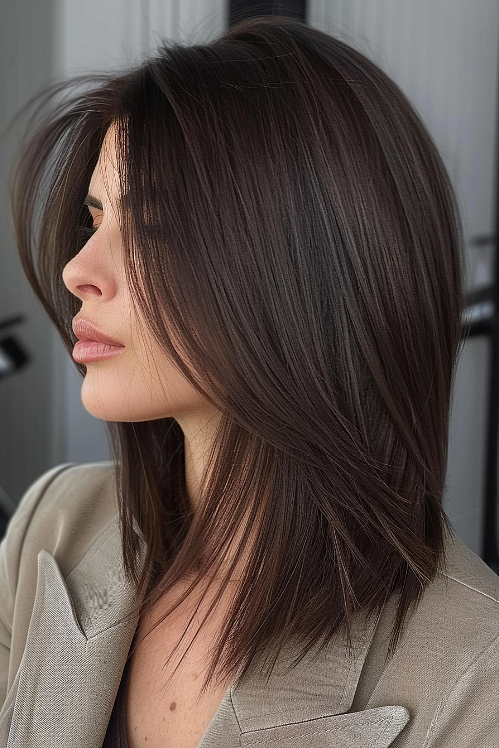 Angled cut with volume for a modern edge