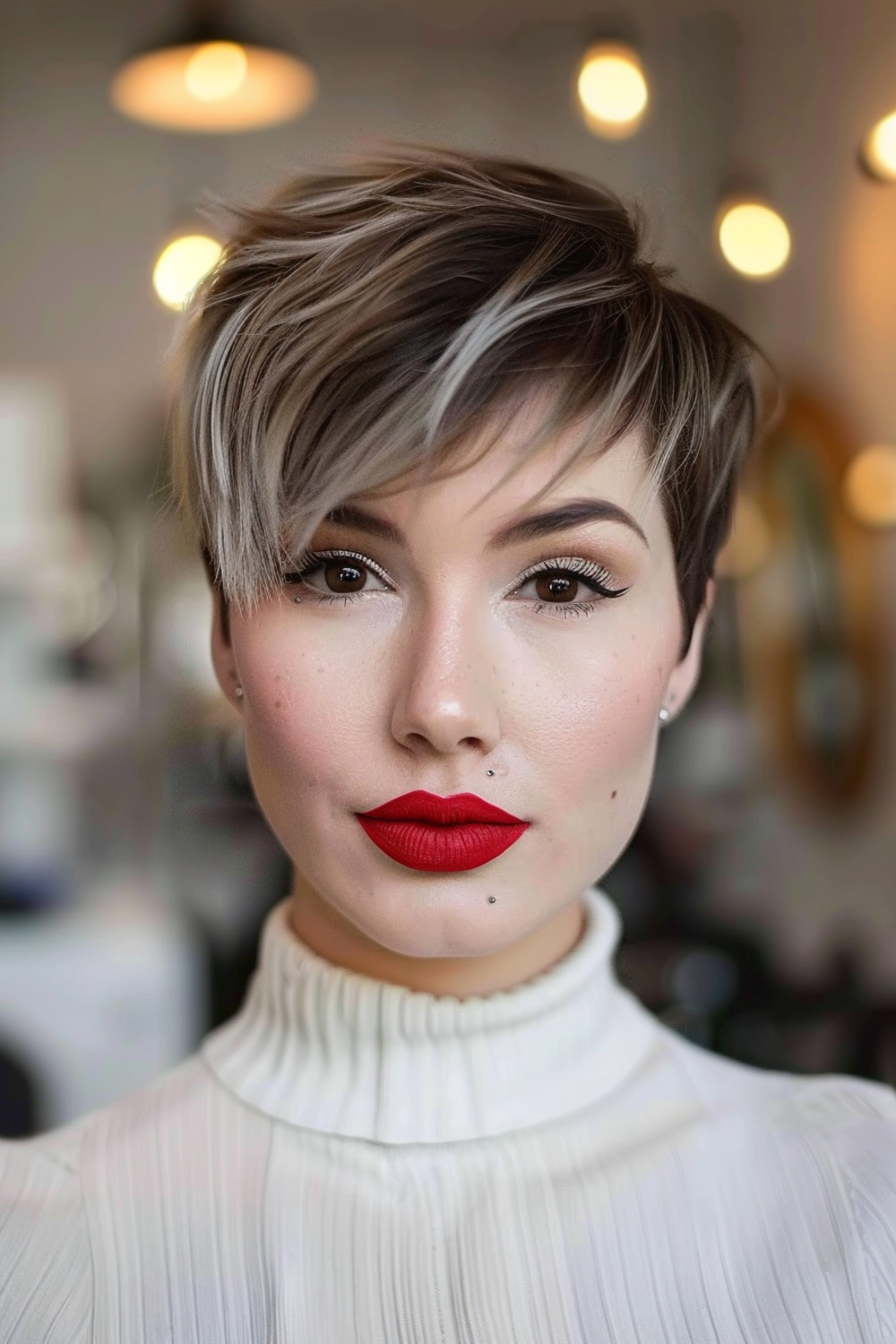 Asymmetrical pixie cut