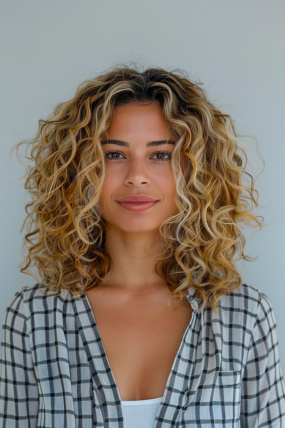 Balayage curly hairstyle