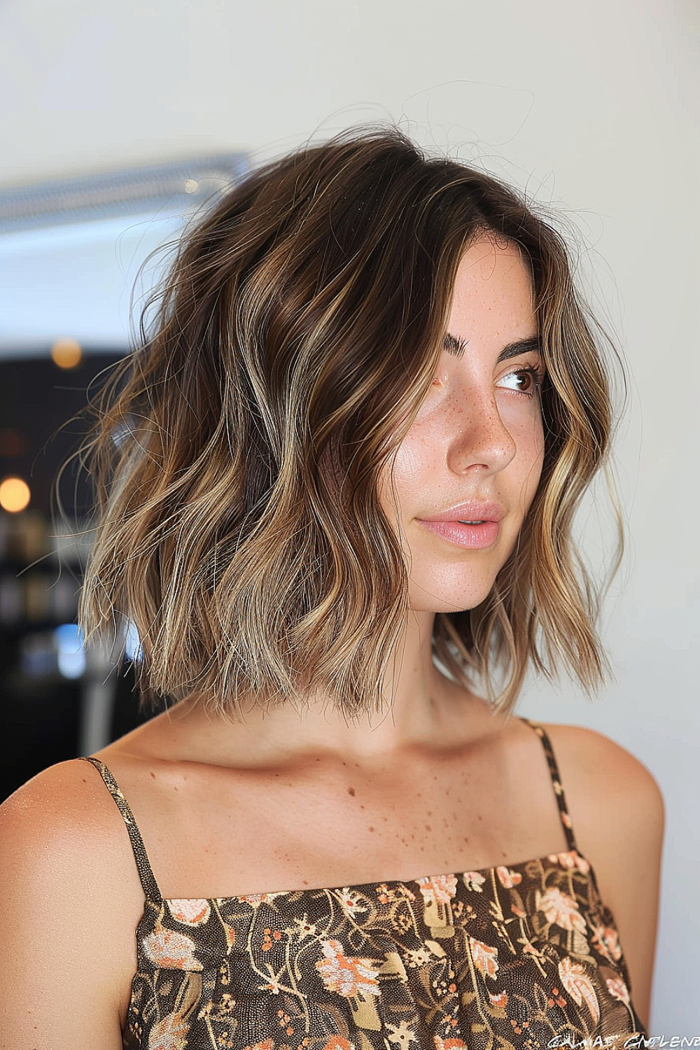 Beachy lob for fine hair