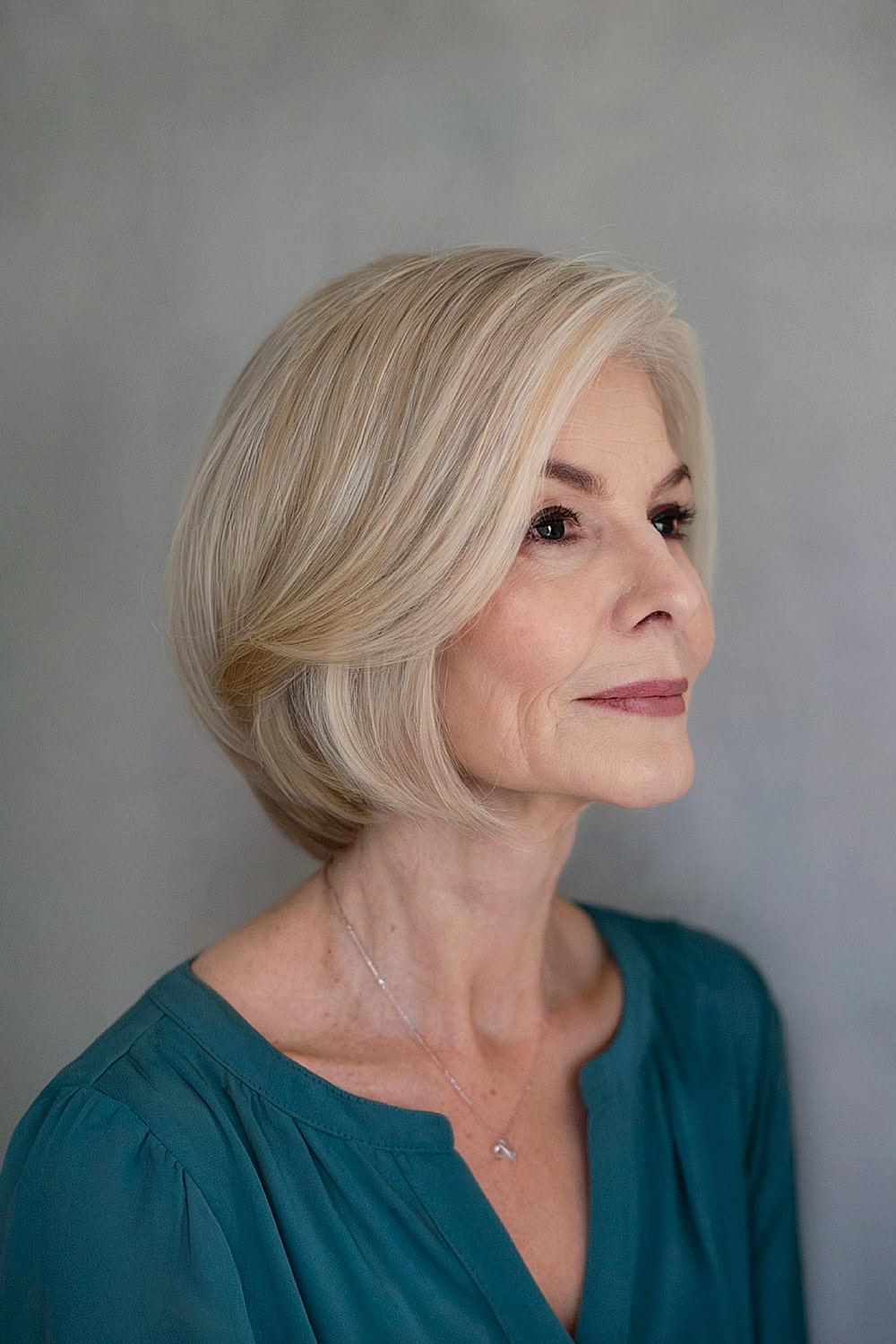 Blonde bob for older women