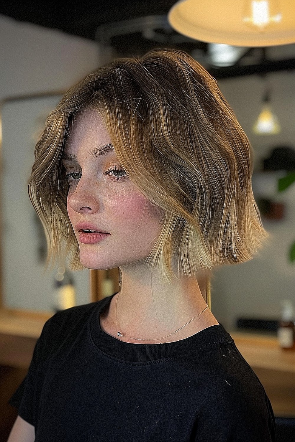 Blunt bob with feathered layers