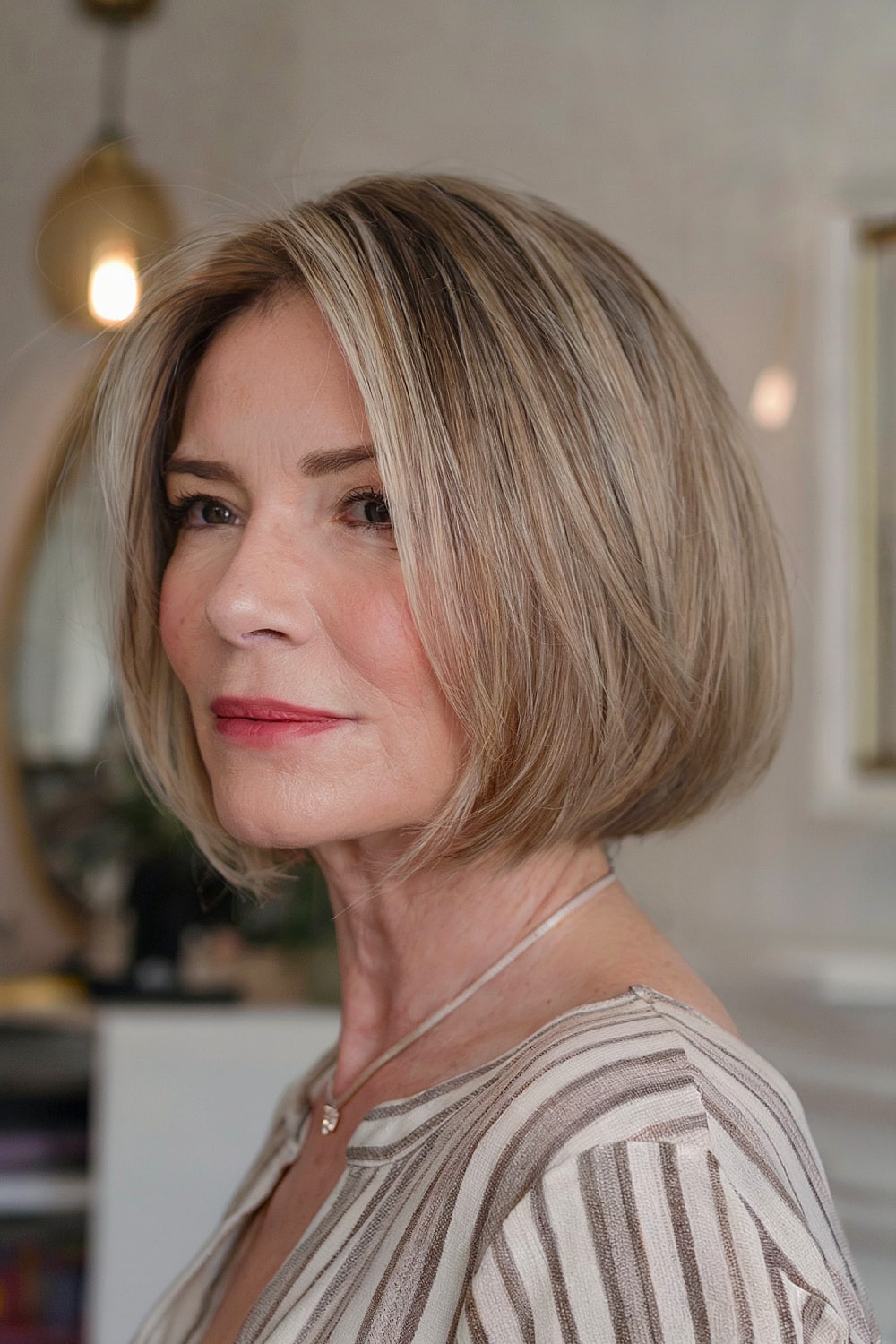 Bob with highlights for older women over 50