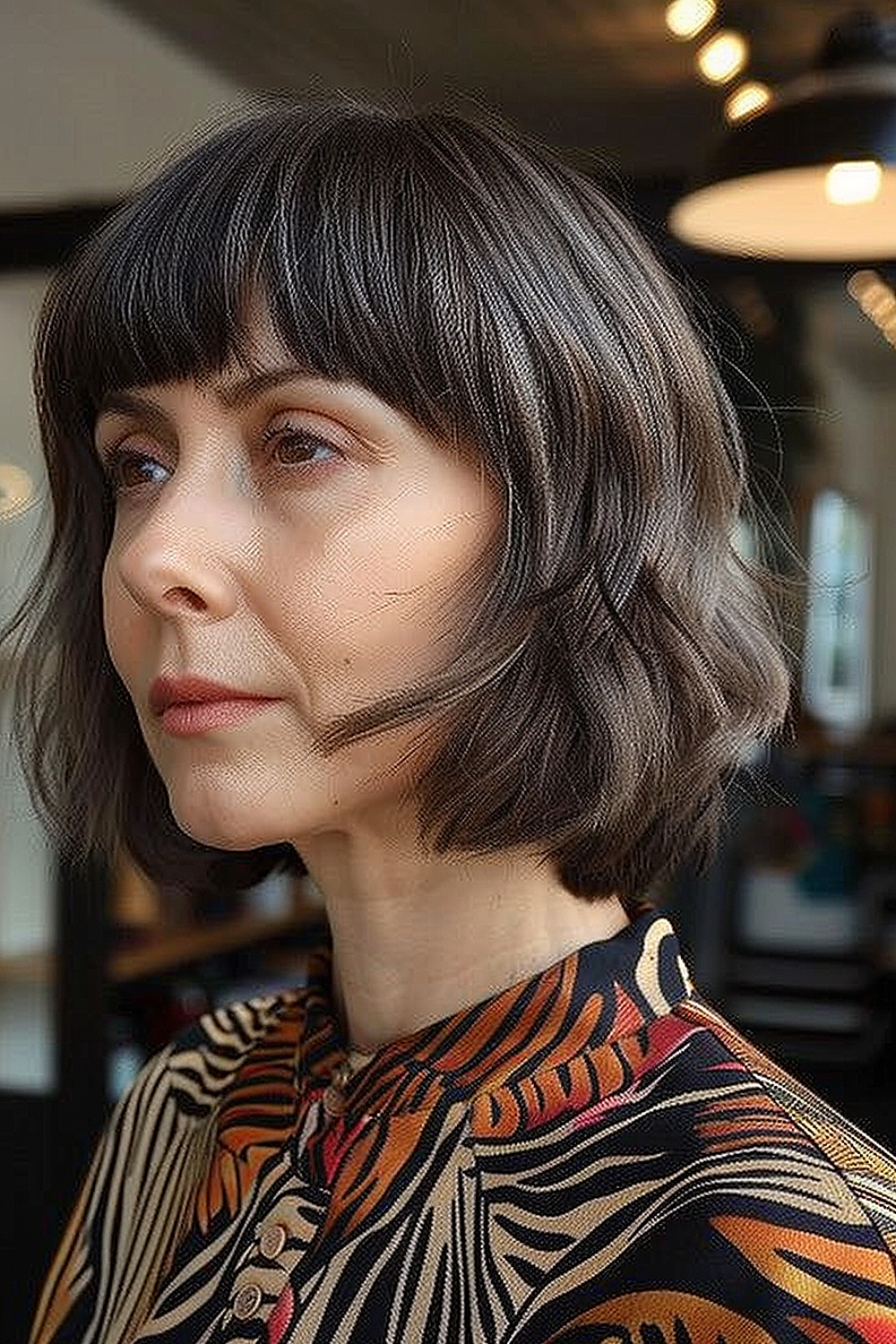 Bob with precision fringe and texture