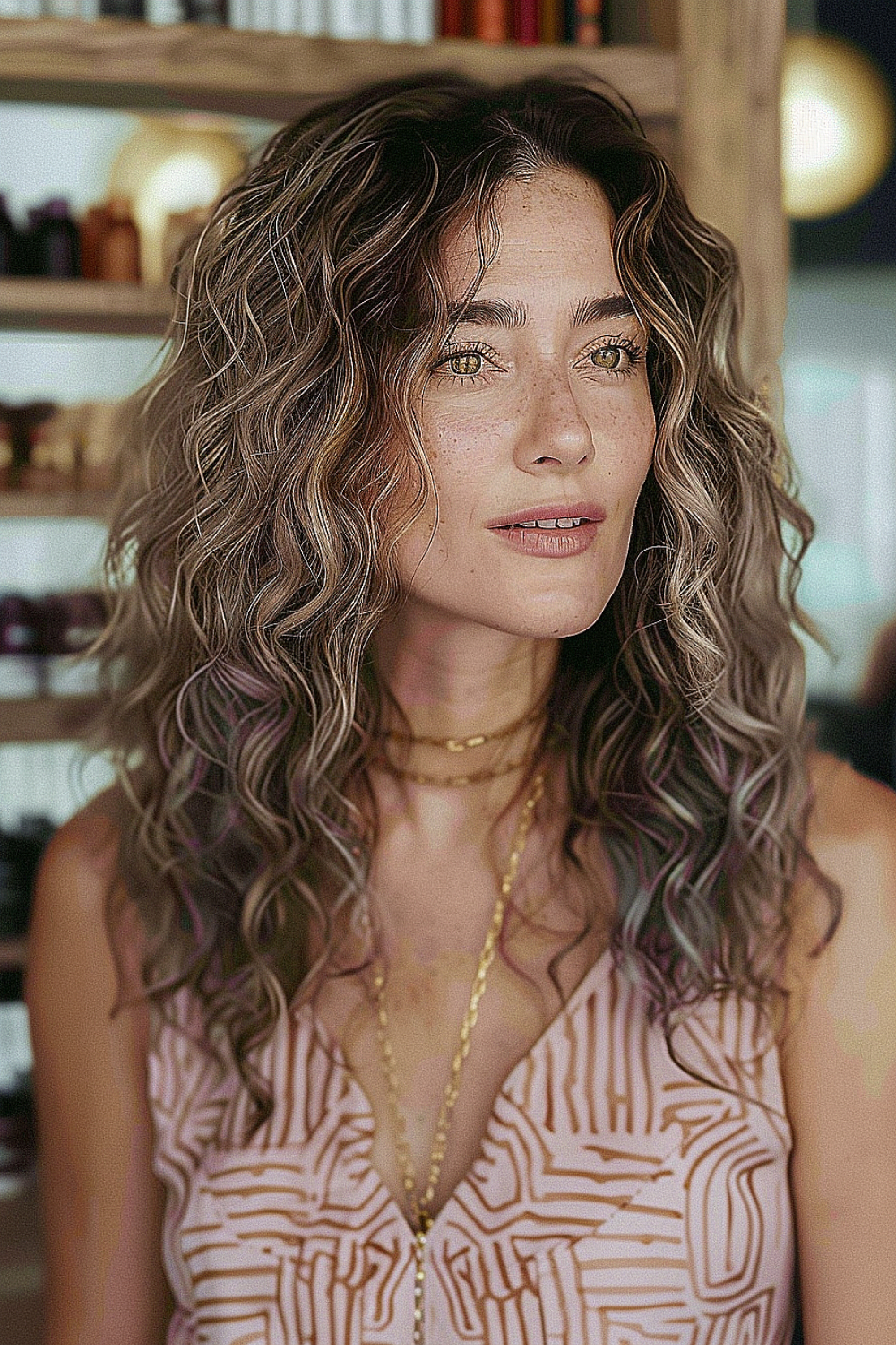 Bohemian medium-length with crimped layers