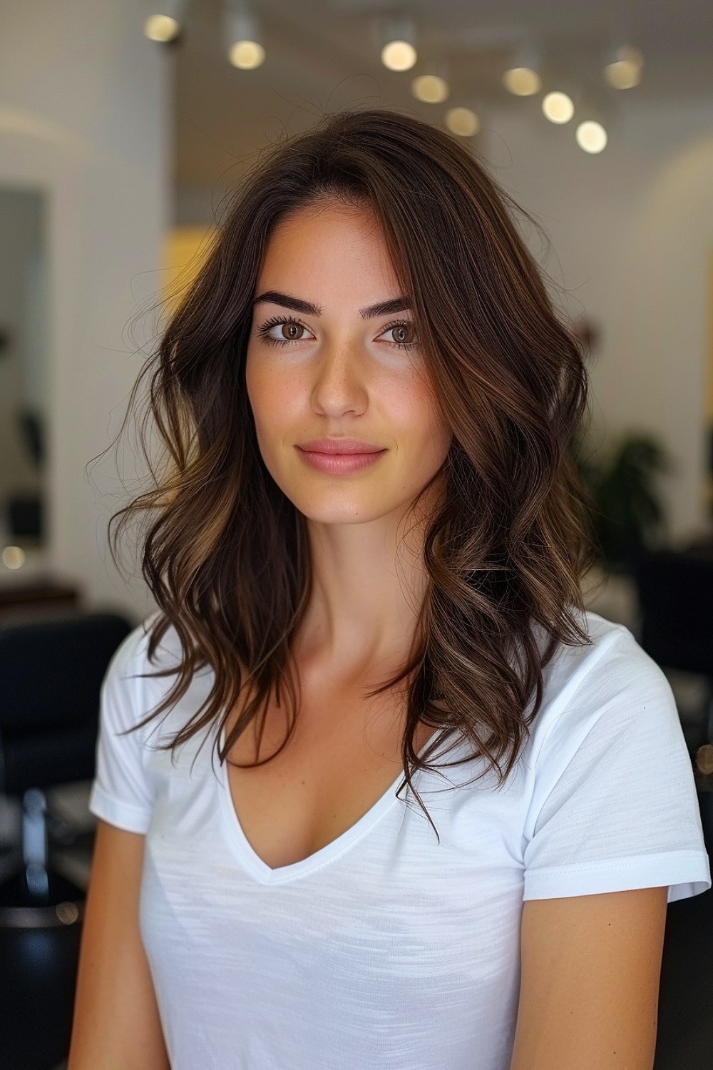 Unstyled Medium Length Hairstyle