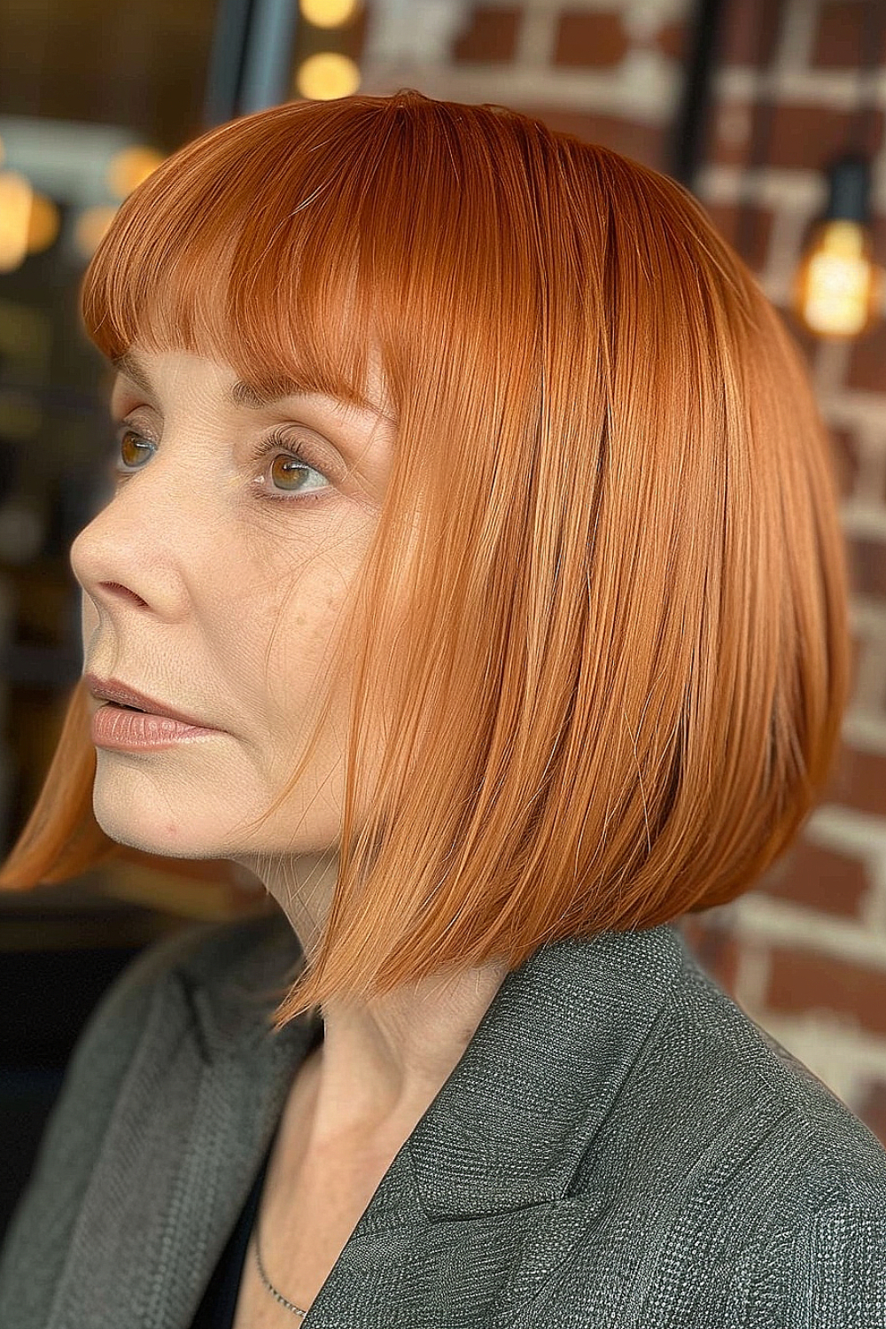 Chic copper blunt bob for women over 50