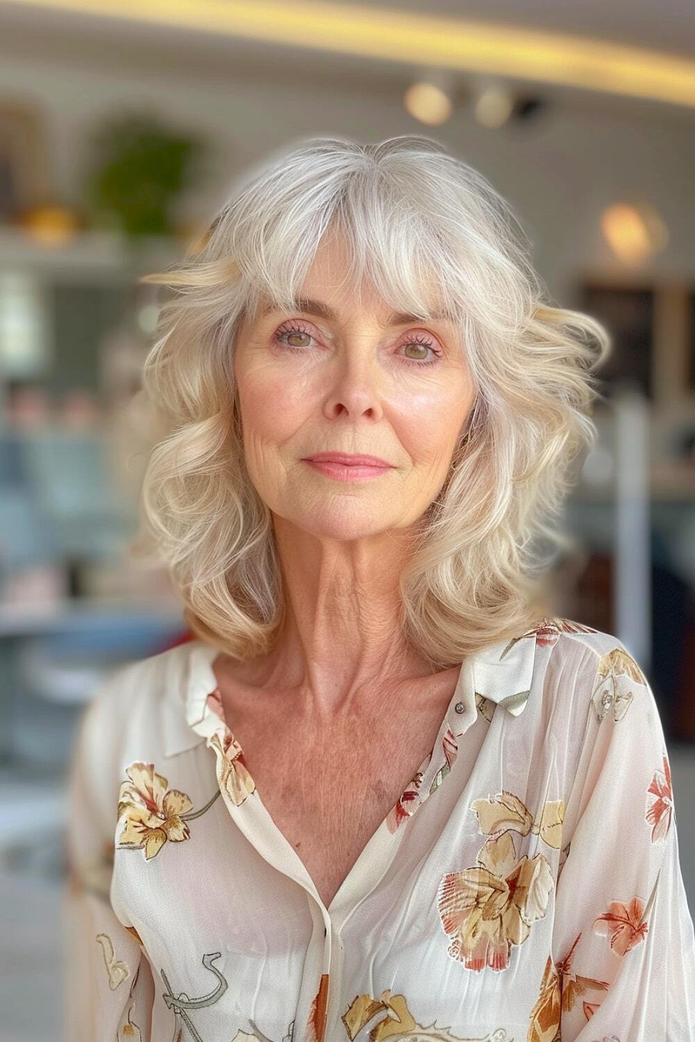 Chic cut with bangs for women over 60