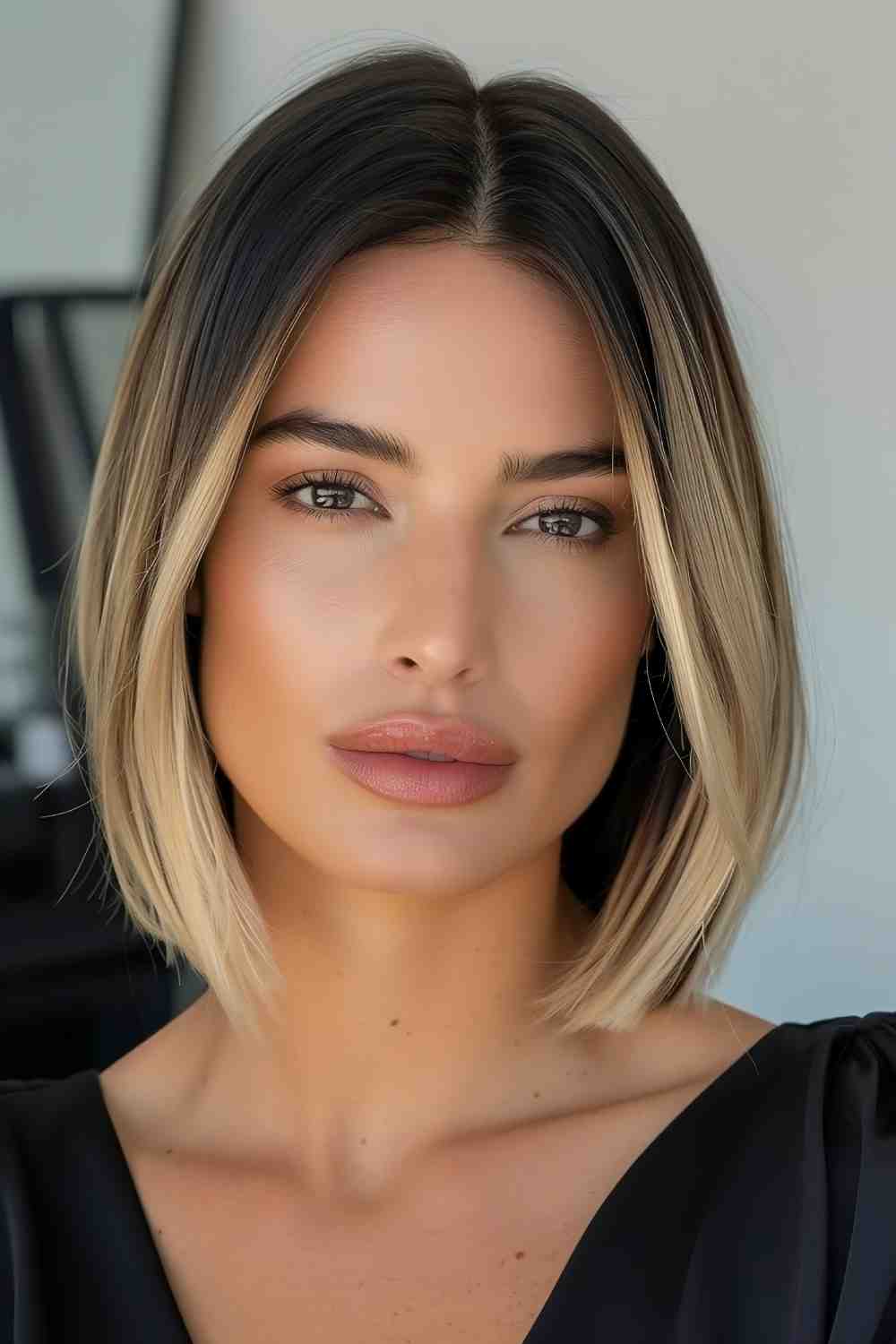 Chic Bob with Sleek Middle Part