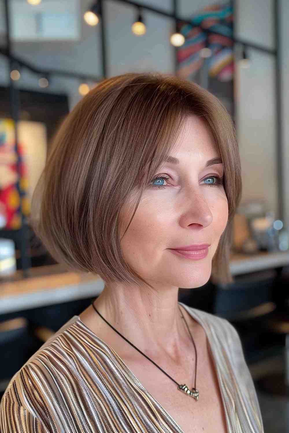 Chin-Length A-Line Bob for Women Over 50