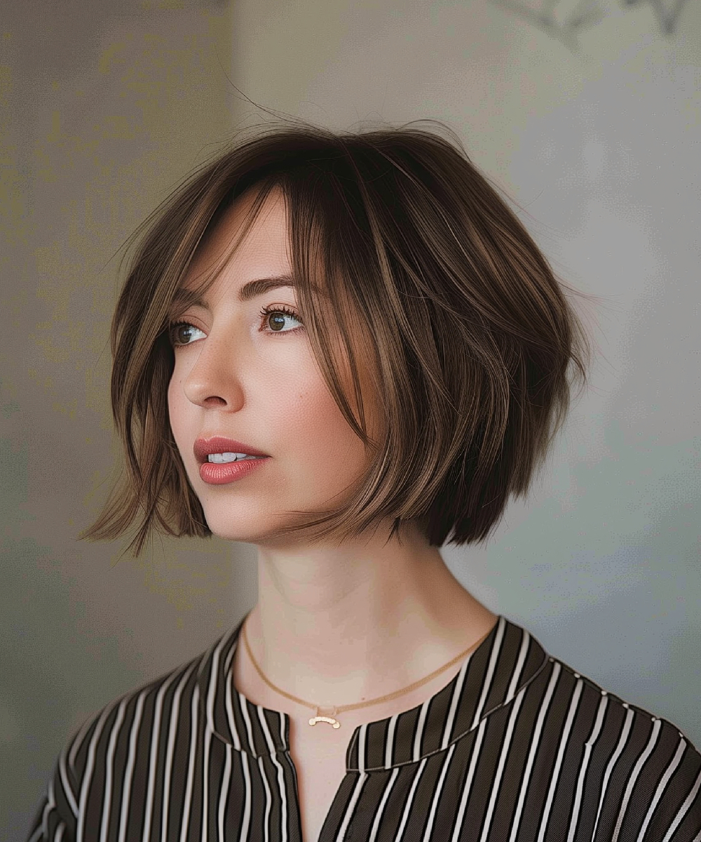 Chin-length bob with textured ends