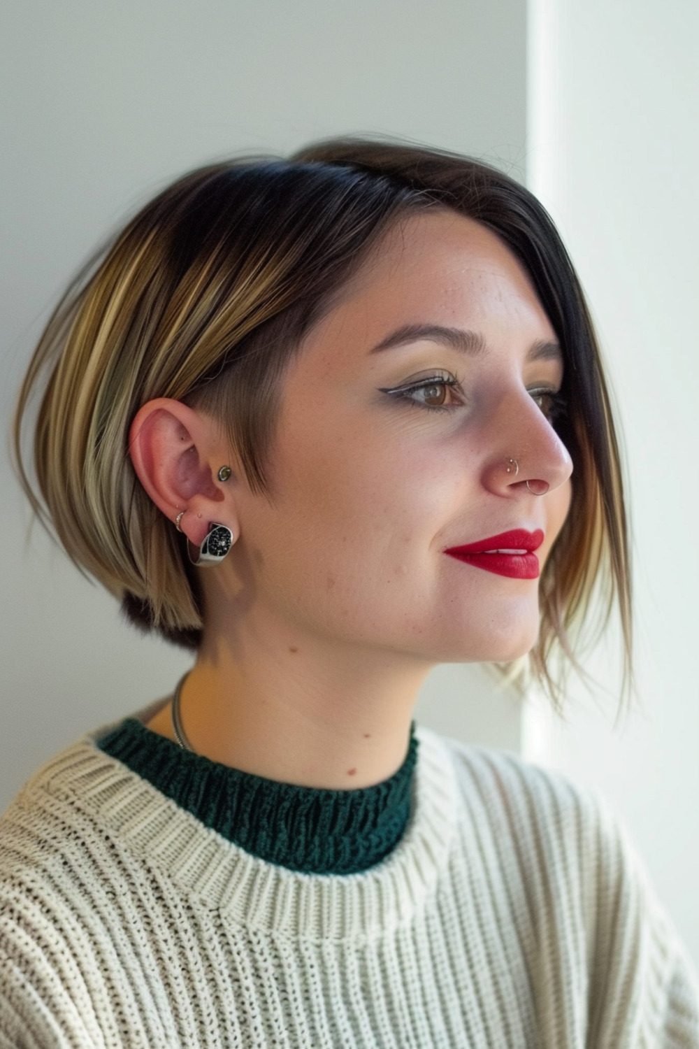 Chin-length bob with undercut