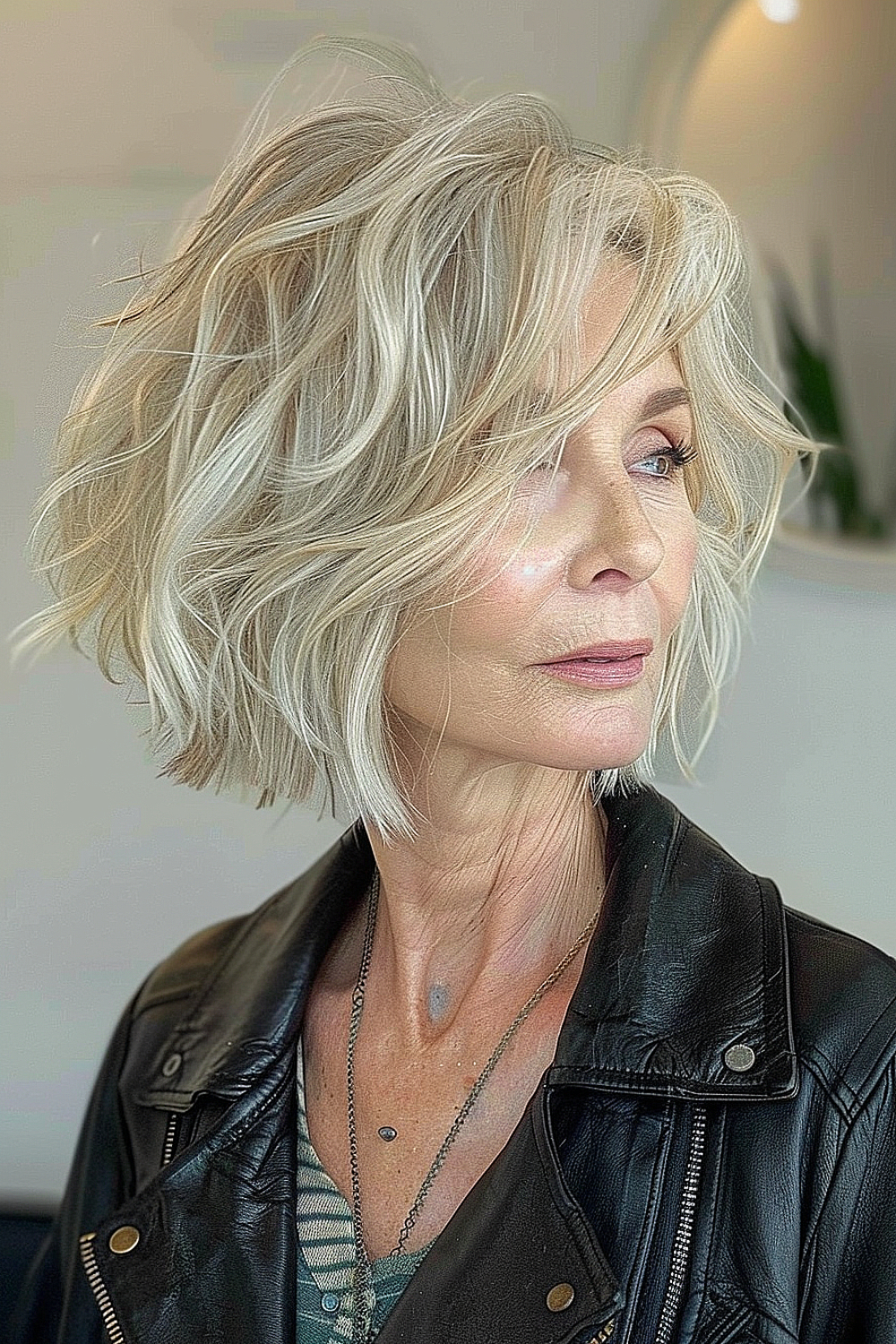 Choppy bob with textured ends for a modern edge