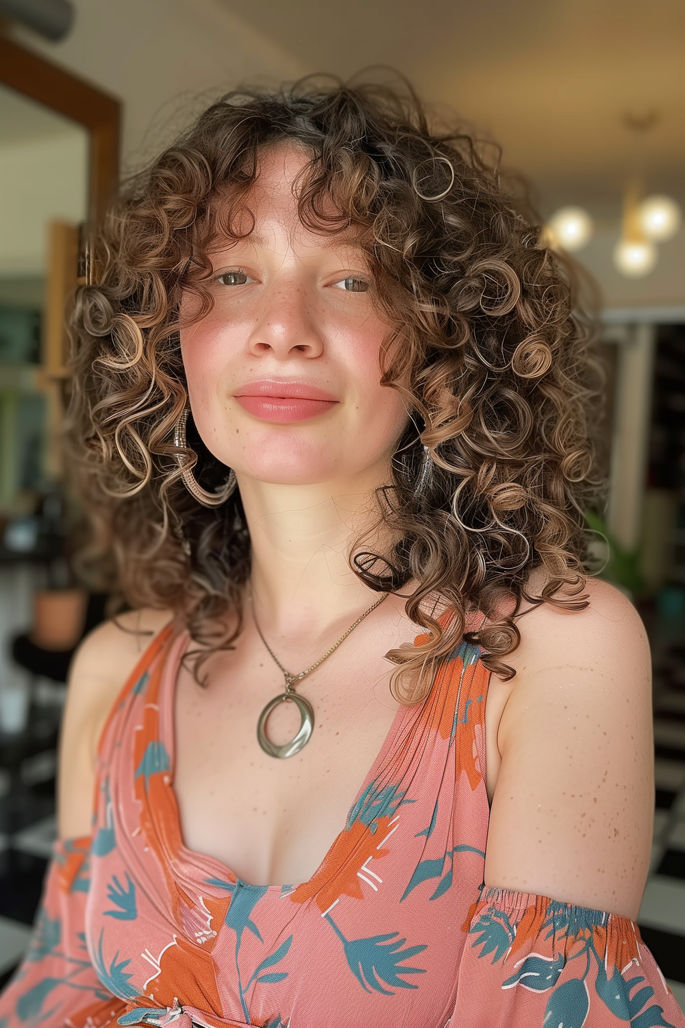 Curly face framing layers for natural curls