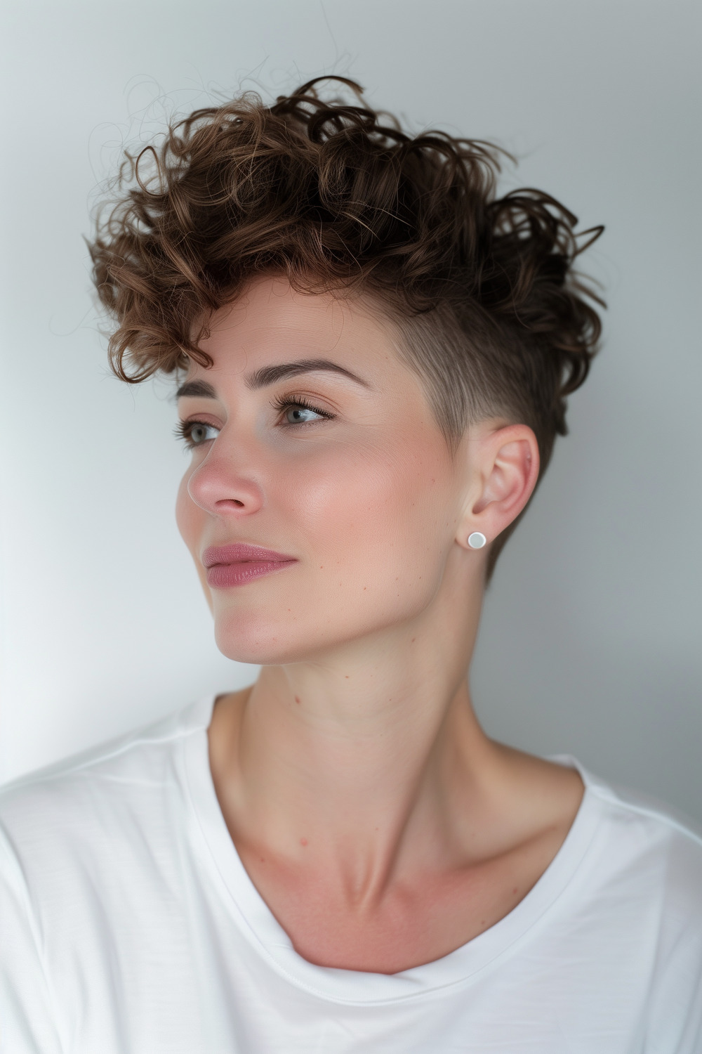 Curly pixie with undercut