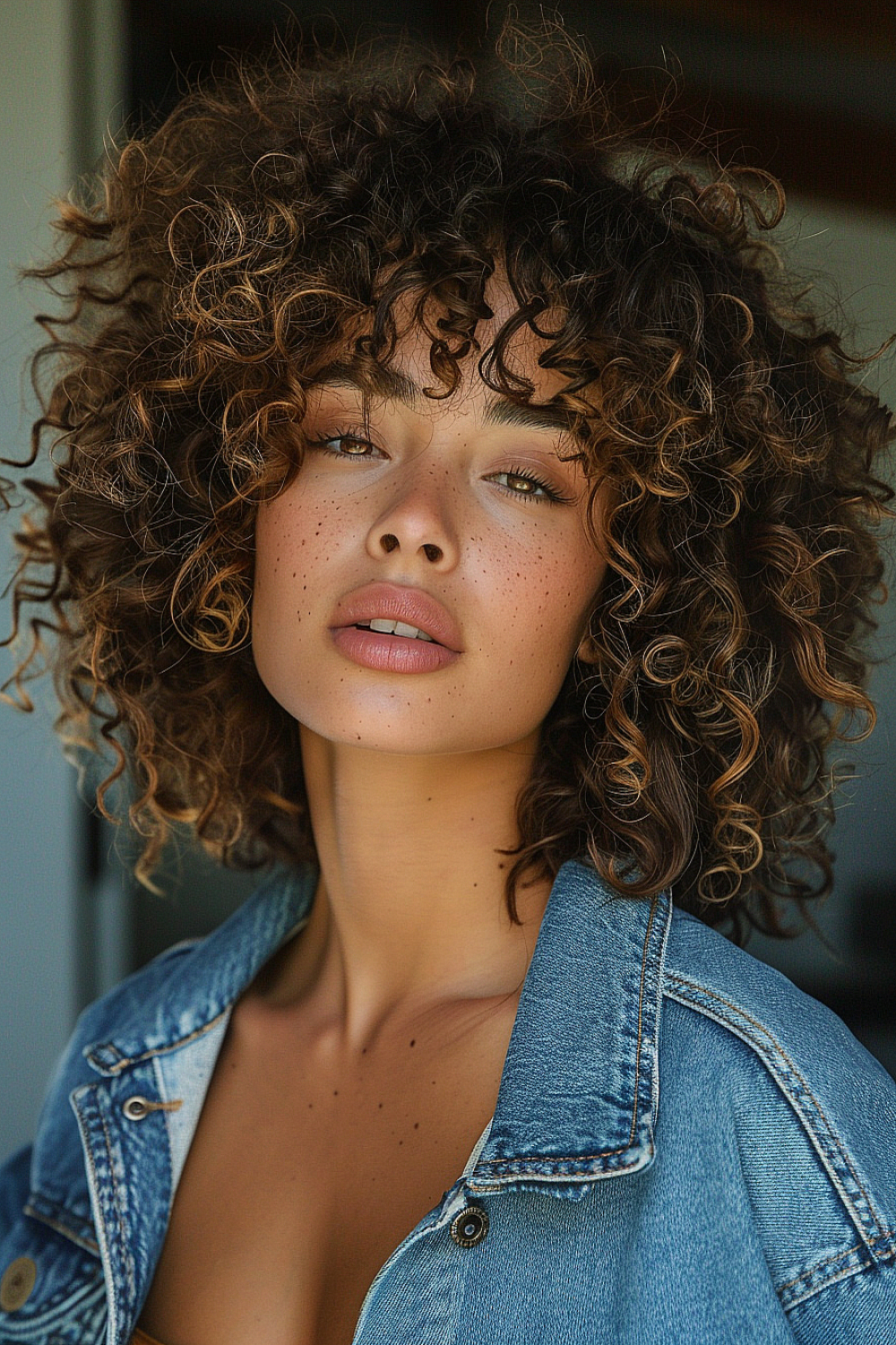 Curly shag with vibrant highlights