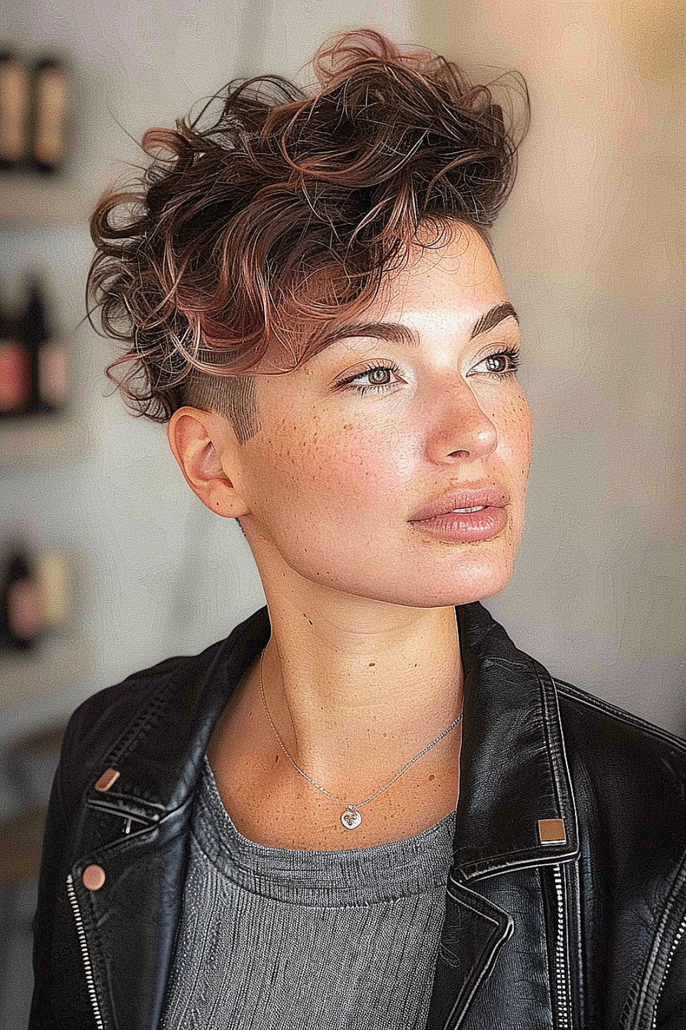 Curly undercut pixie for bold expression