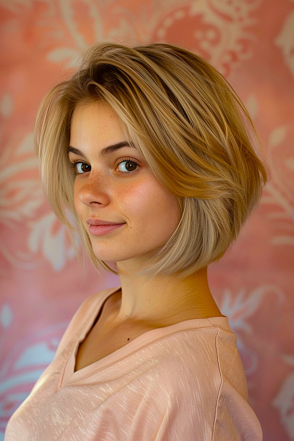 Cute short layered thick bob