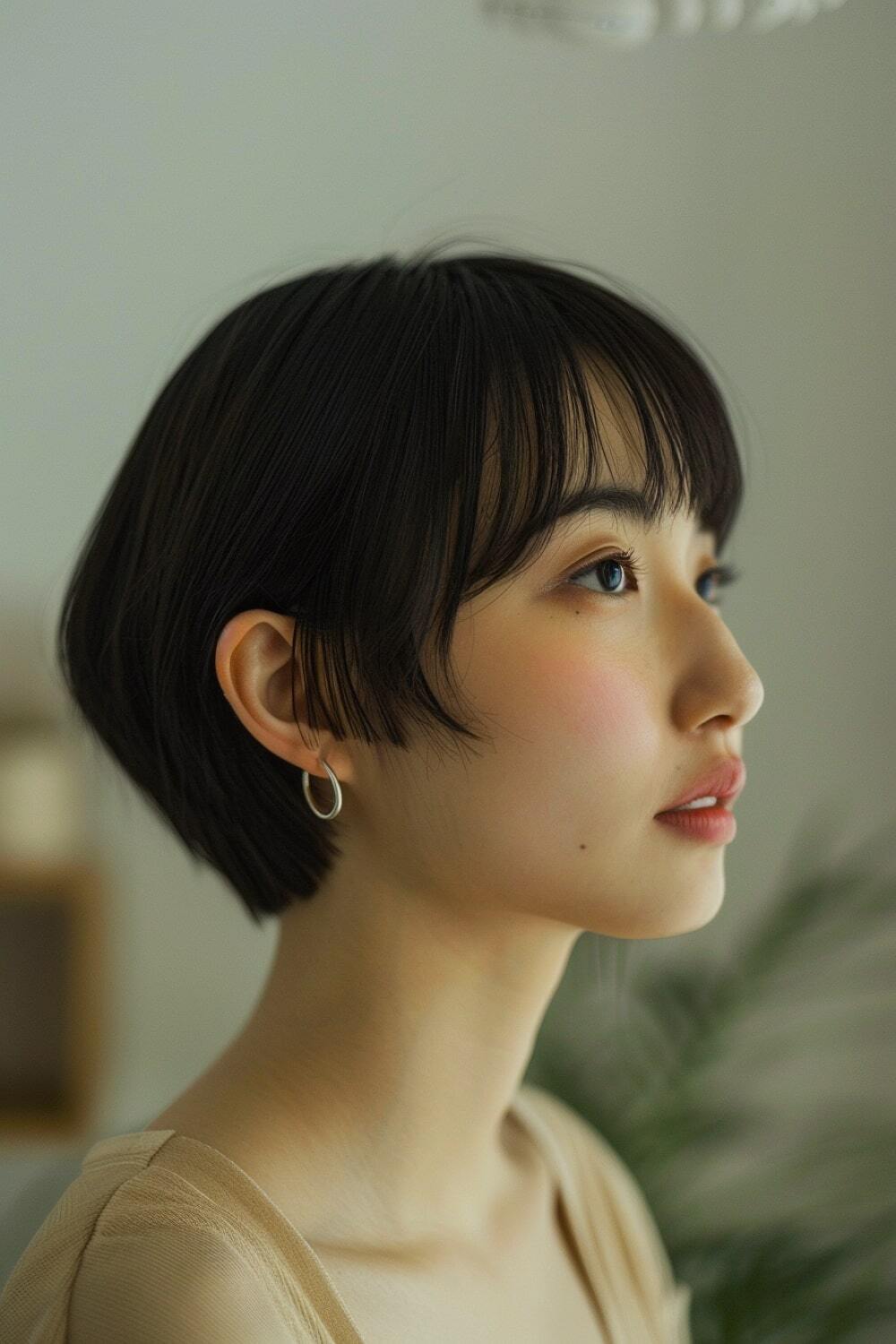 Ear-length bob for Asian woman