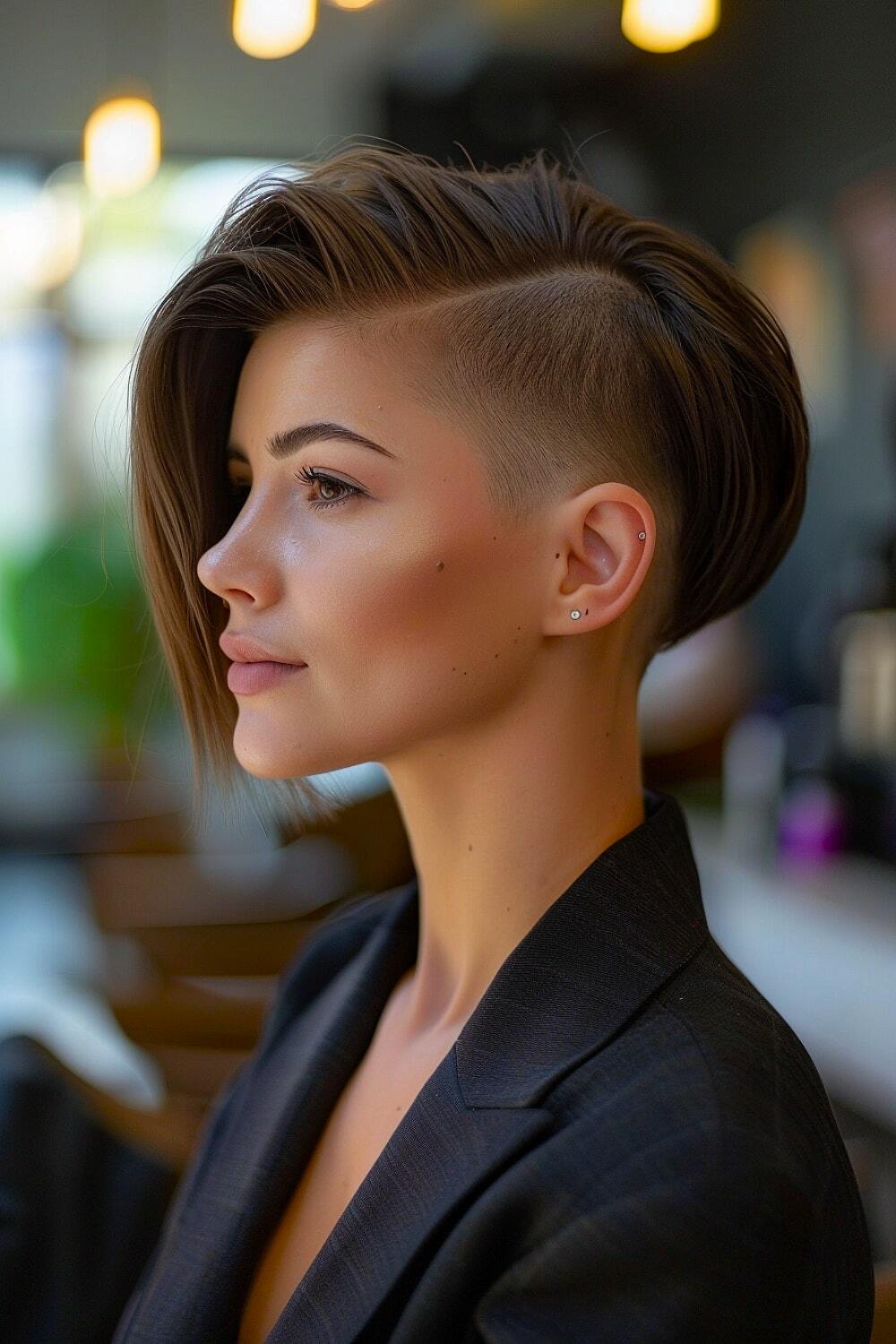 Ear-length undercut bob