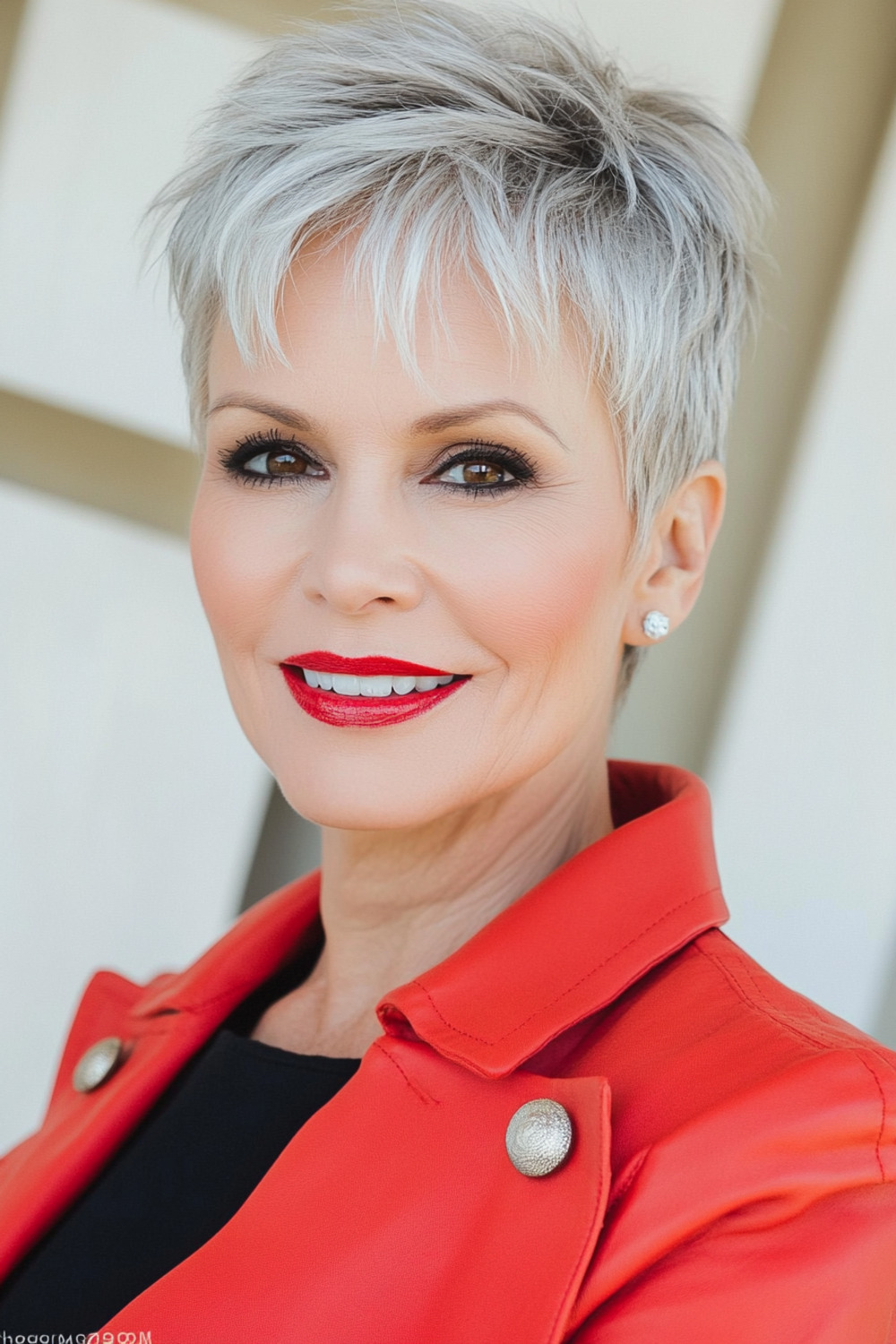 Edgy pixie cut for women over 50