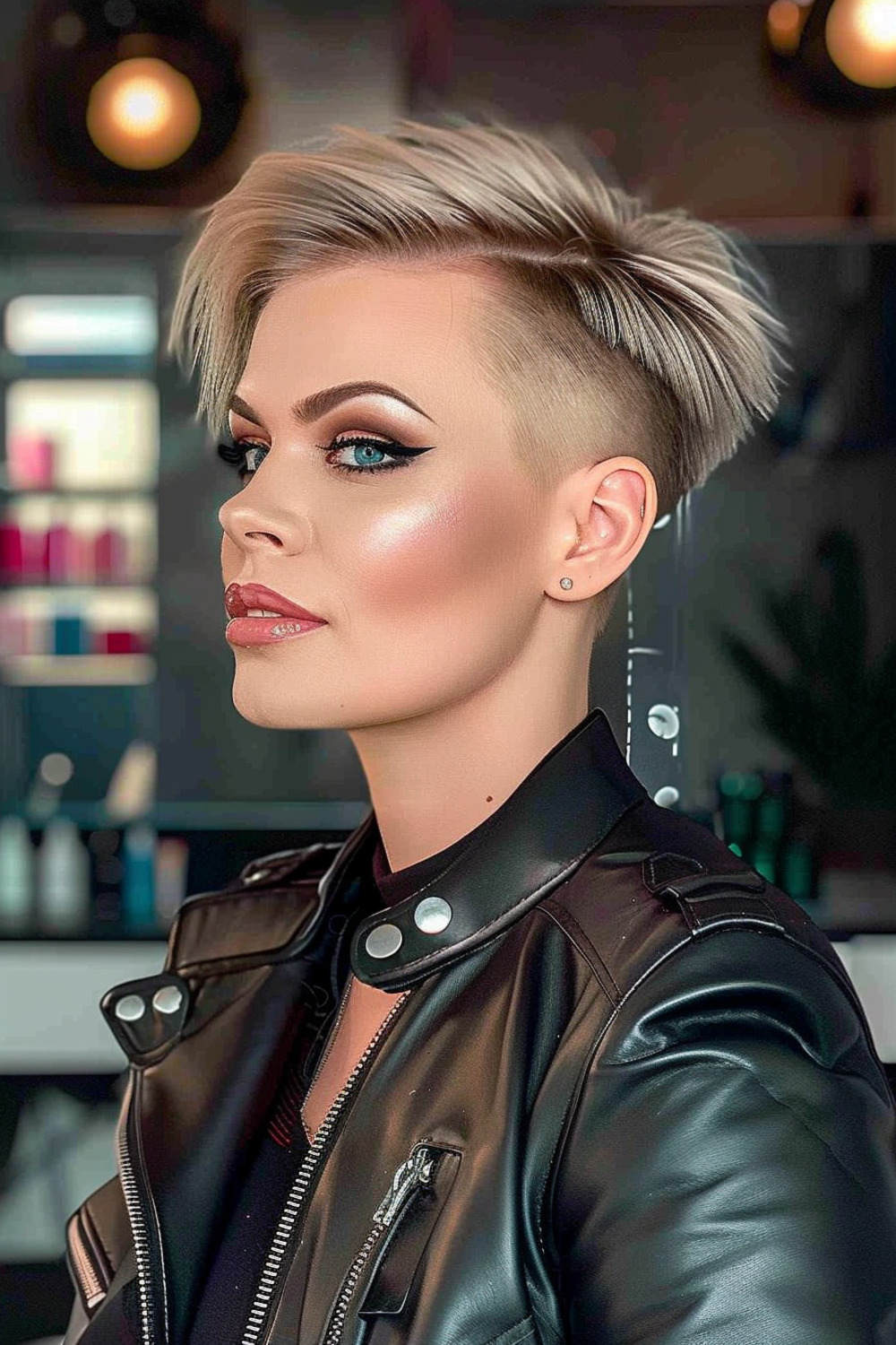 Edgy pixie haircut with undercut