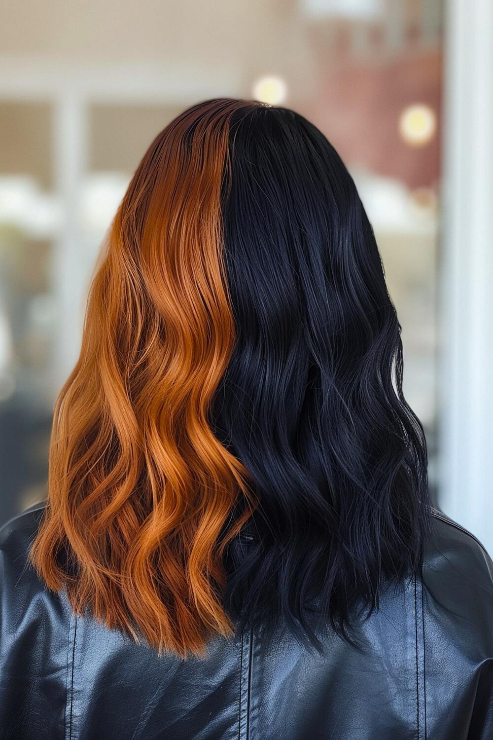 Edgy split hair dye idea