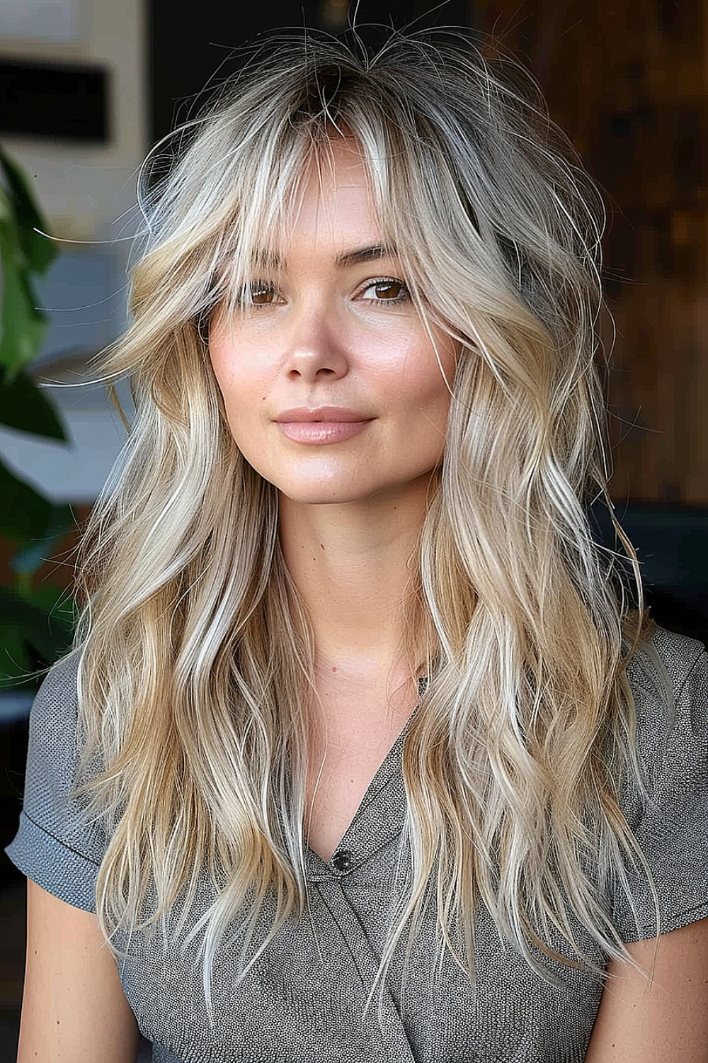 Effortless Blonde Long Shag with Volume