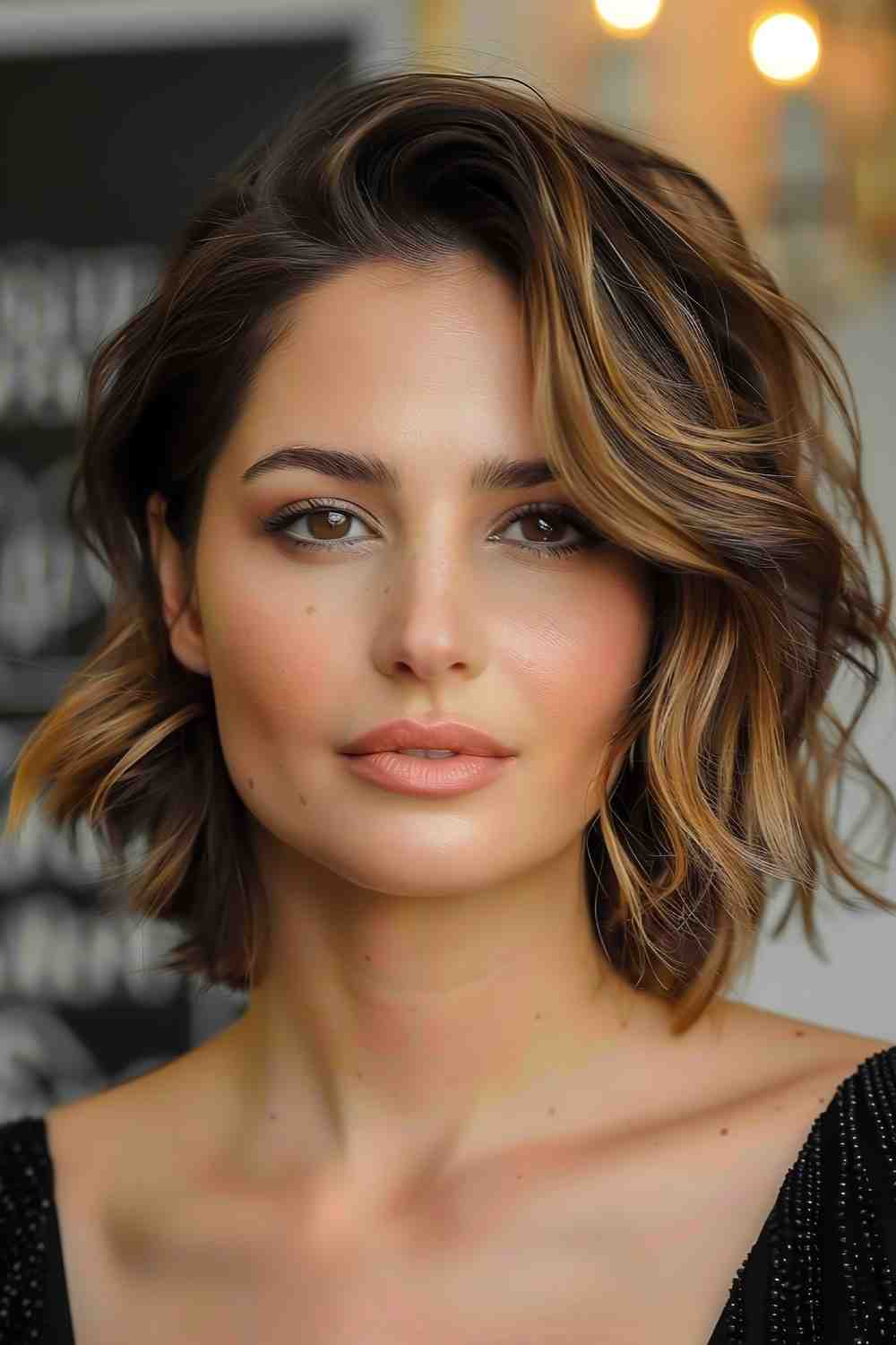 Elegant Bob with Side Part and Soft Waves