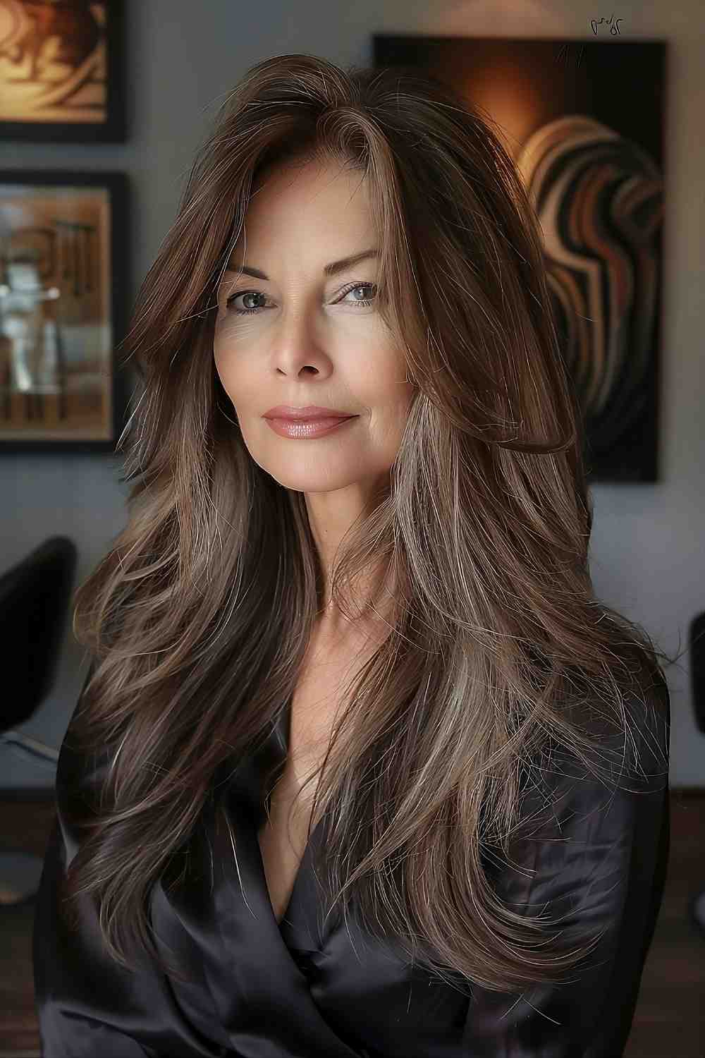 Elegant layered cut for women over 50