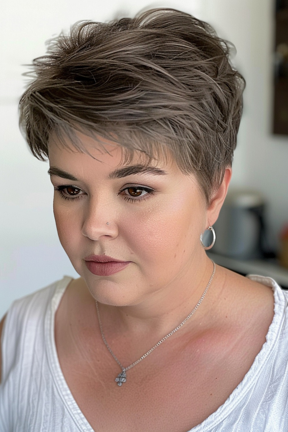 Feathered pixie cut for soft edges