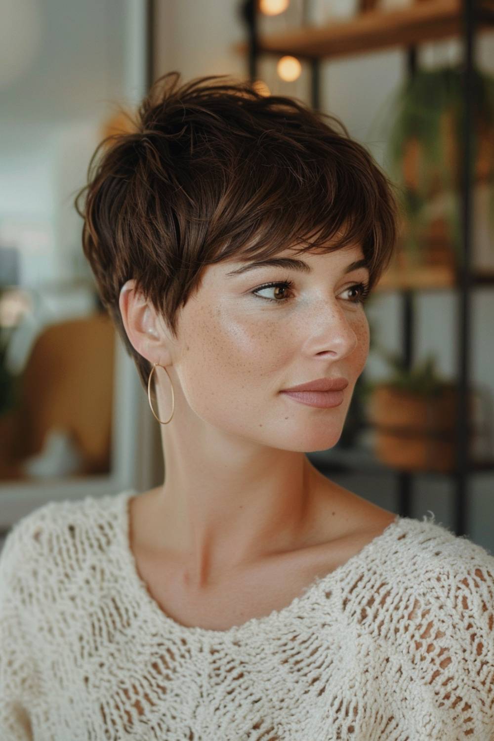 Feminine pixie shag