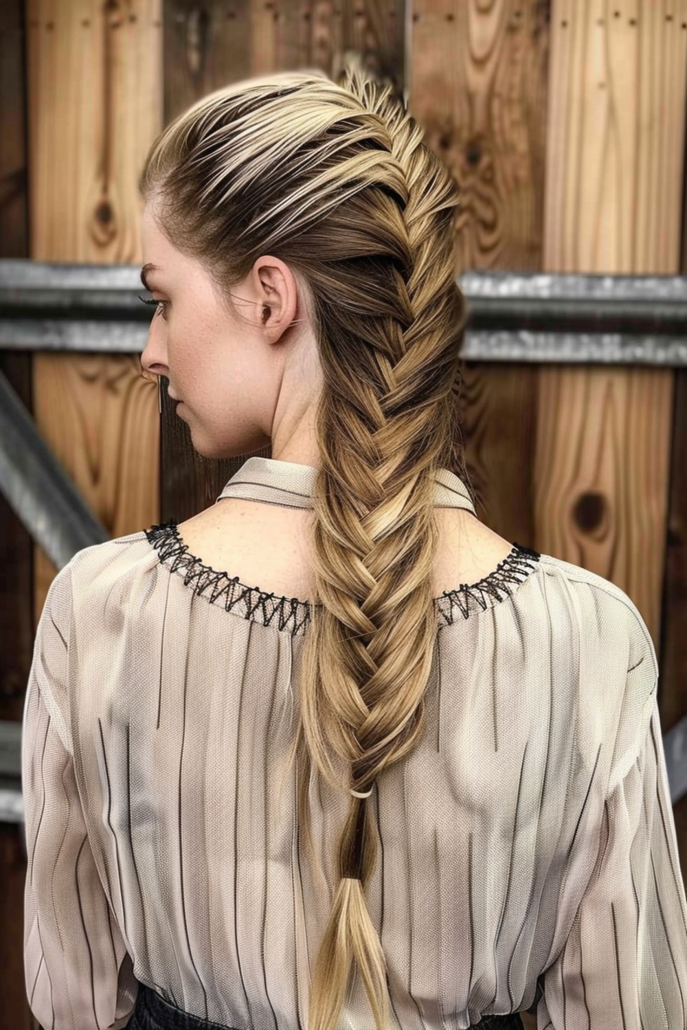 Fishtail braid with subtle highlights