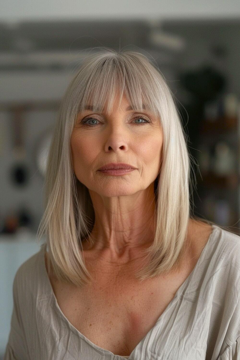 Flattering bangs for older women