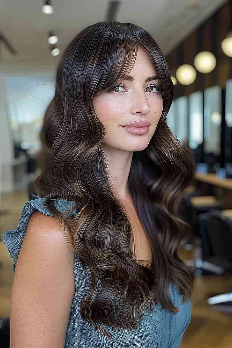 Gorgeous long haircuts with bangs