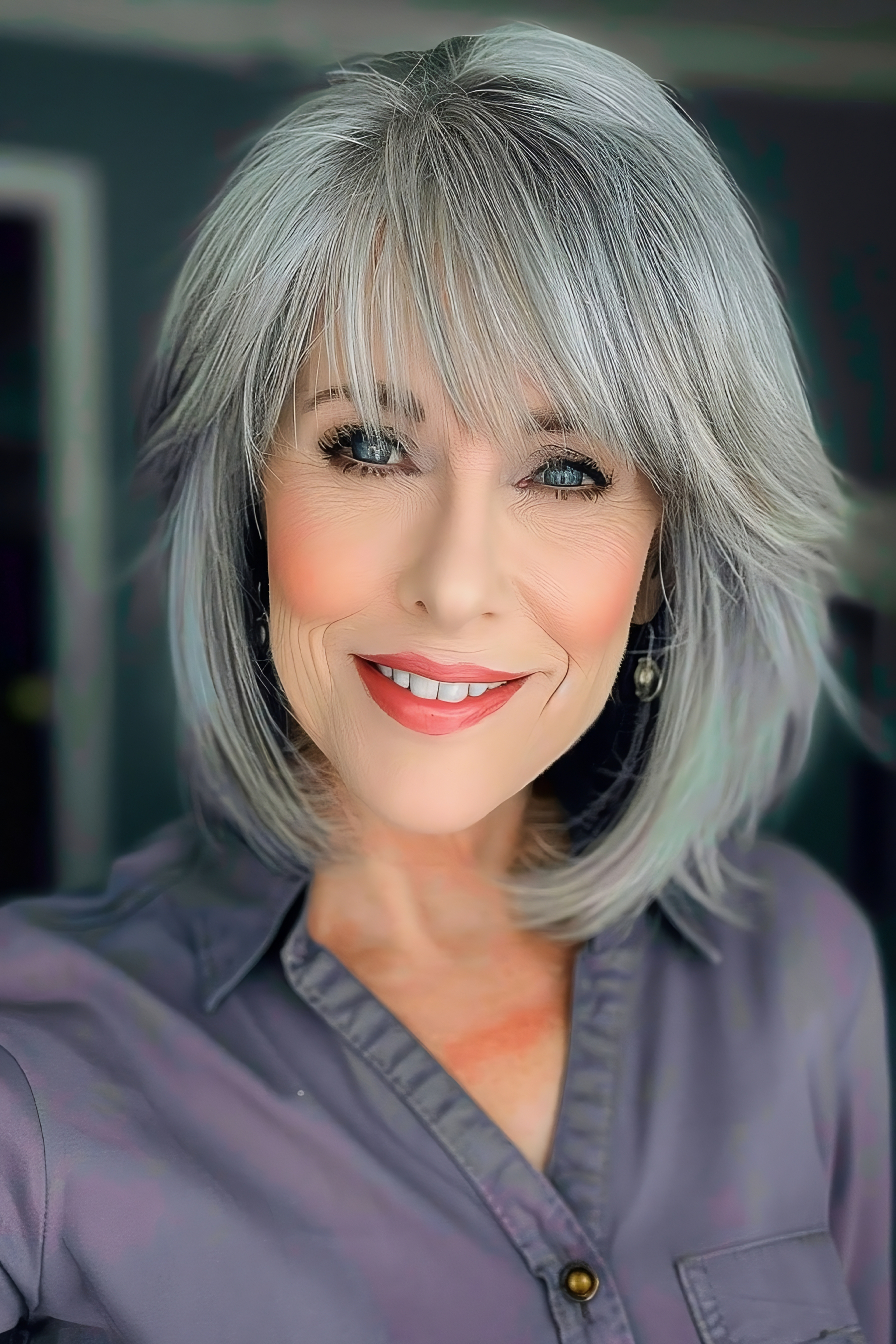 Haircuts with bangs for older women