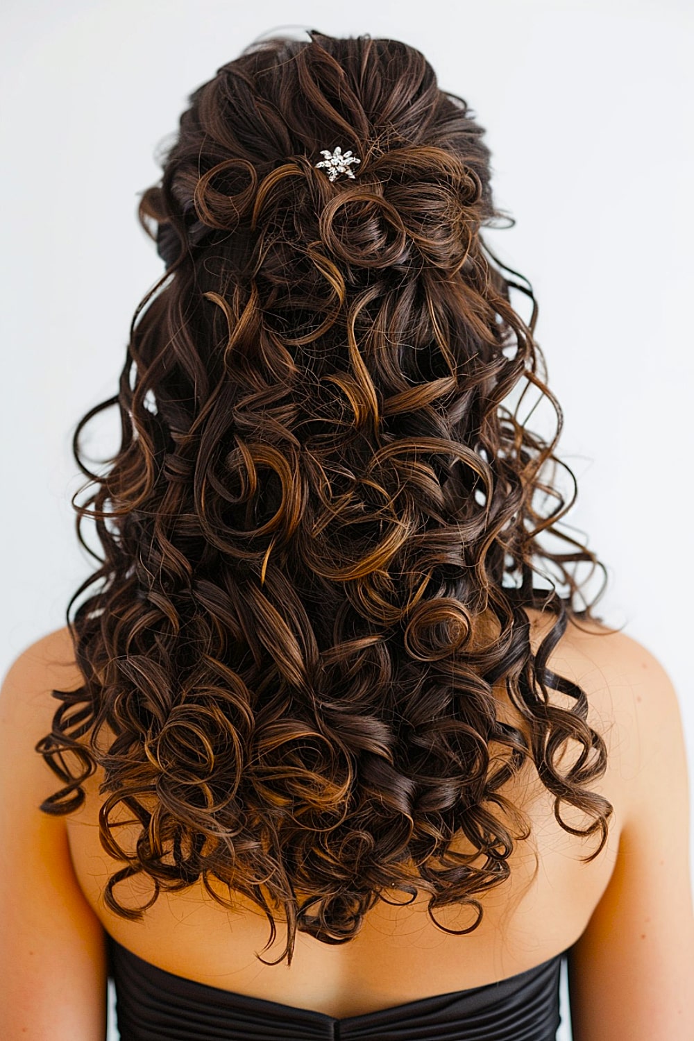 Half-up wedding curly hair