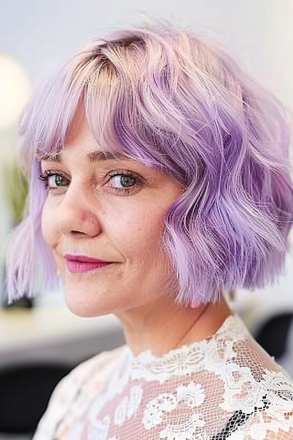 Icy lavender short bob