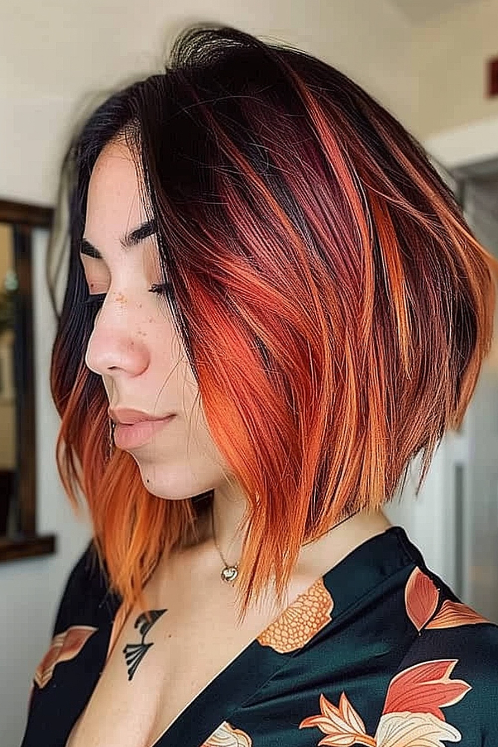 Inverted bob with ginger ombre