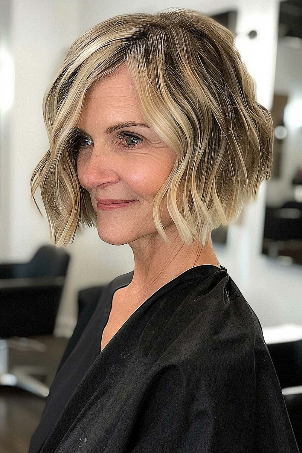 Inverted bob hairstyle with razor-cut ends