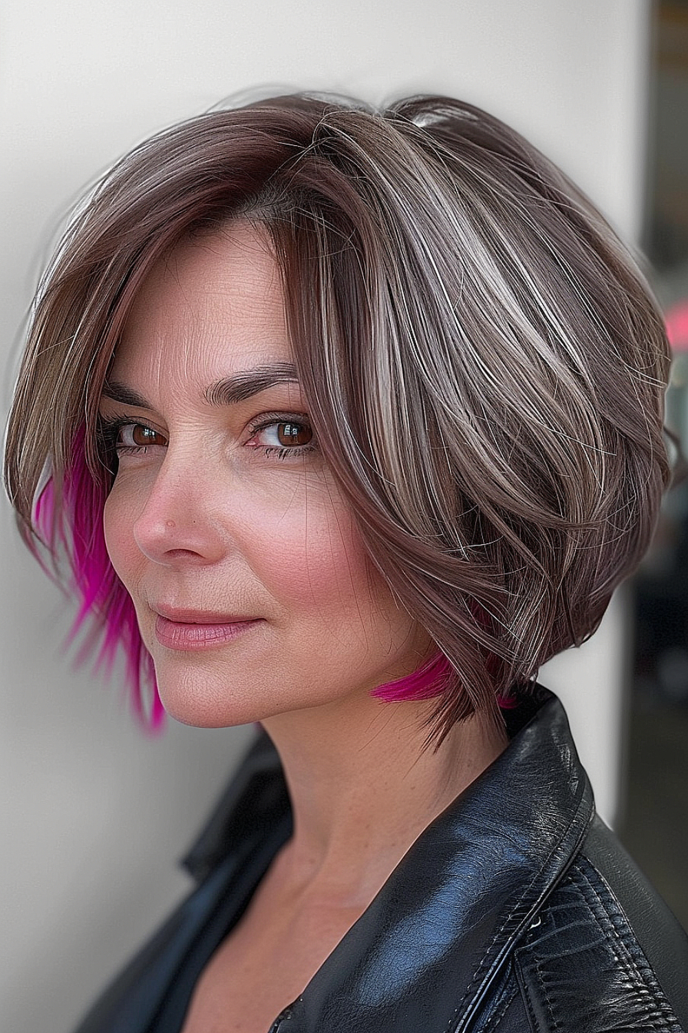 Layered bob with peek-a-boo highlights