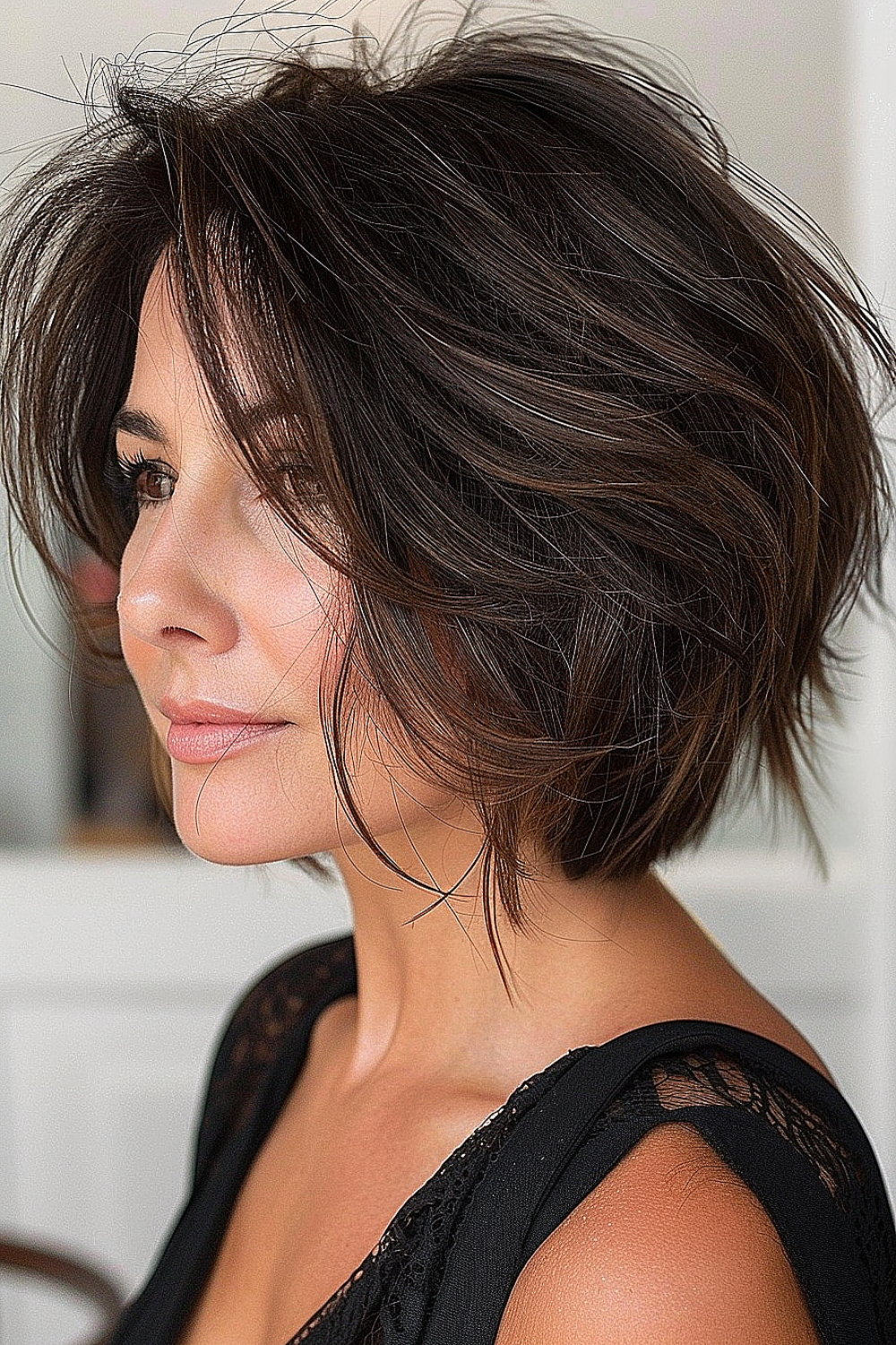 Layered bob with subtle balayage for depth