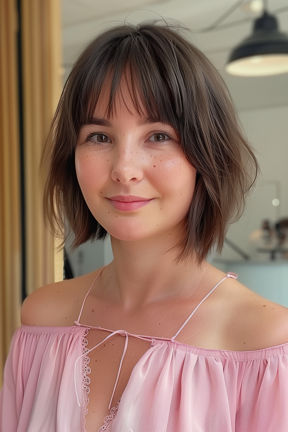 Layered bob with wispy bangs