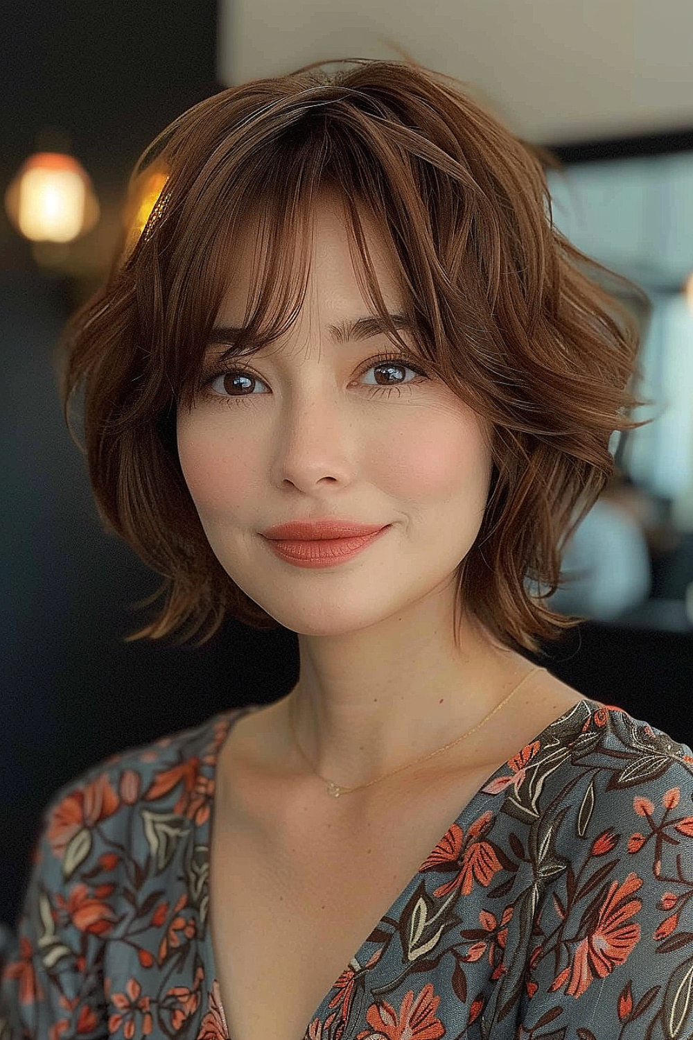 Layered bob with wispy bangs