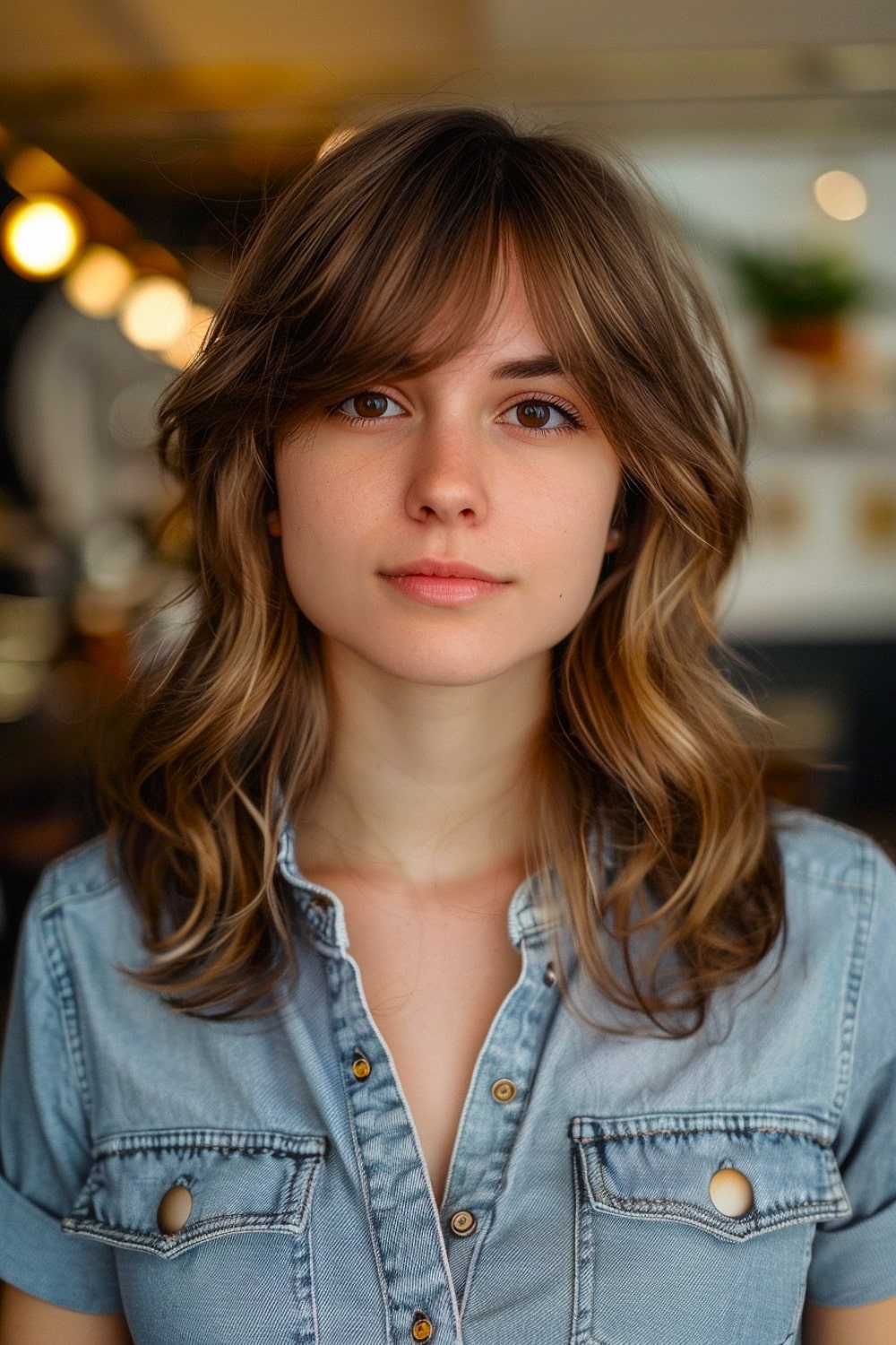 Layered hair with bangs for thin hair