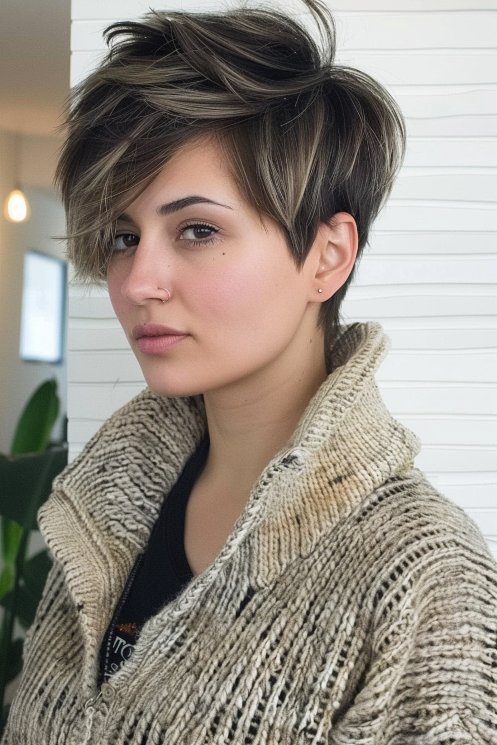 Layered long pixie for thick hair