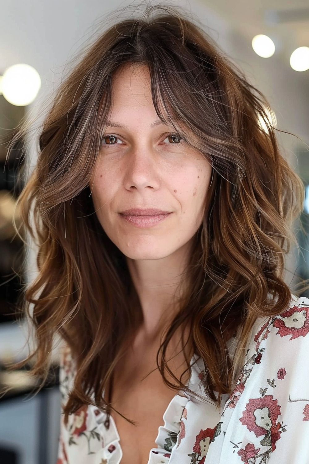 Layered shag for wavy hair