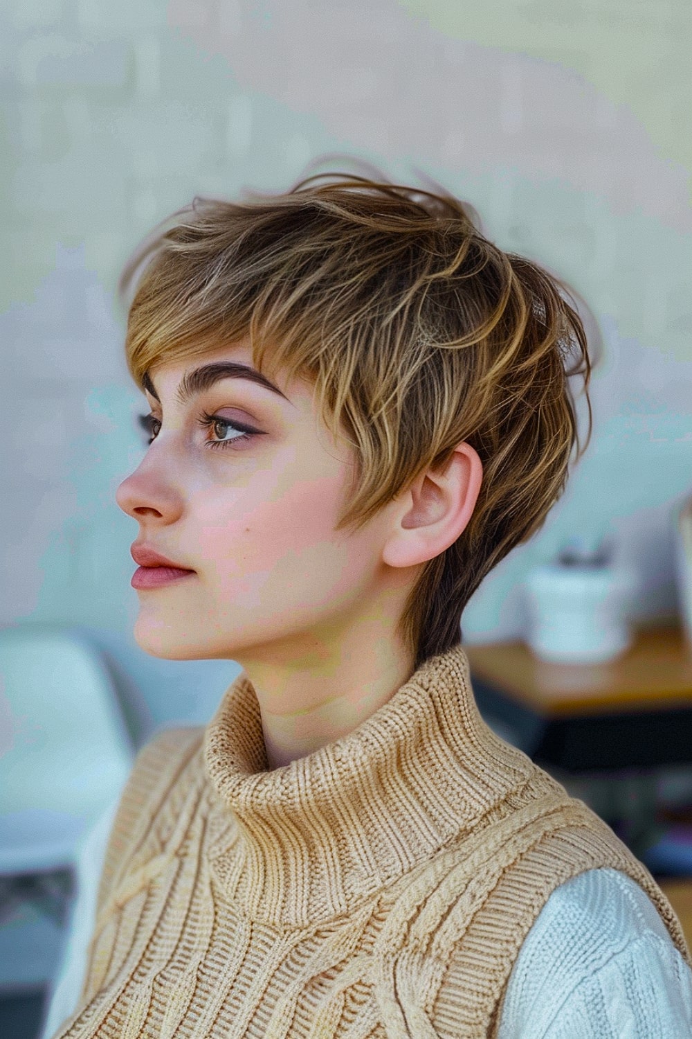 Layered shag pixie cut